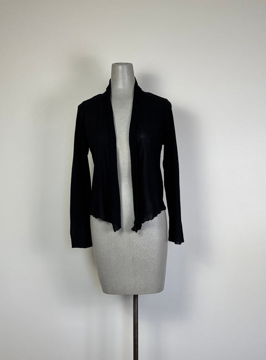 Cut Loose  ~  Cotton Tulle Cropped Cardigan - Black