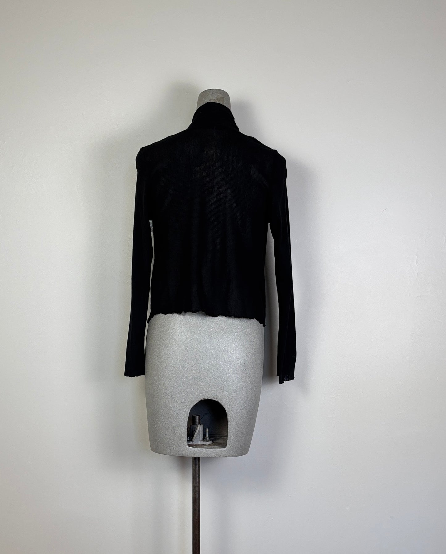 Cut Loose ~ Cotton Tulle Cropped Cardigan - Black