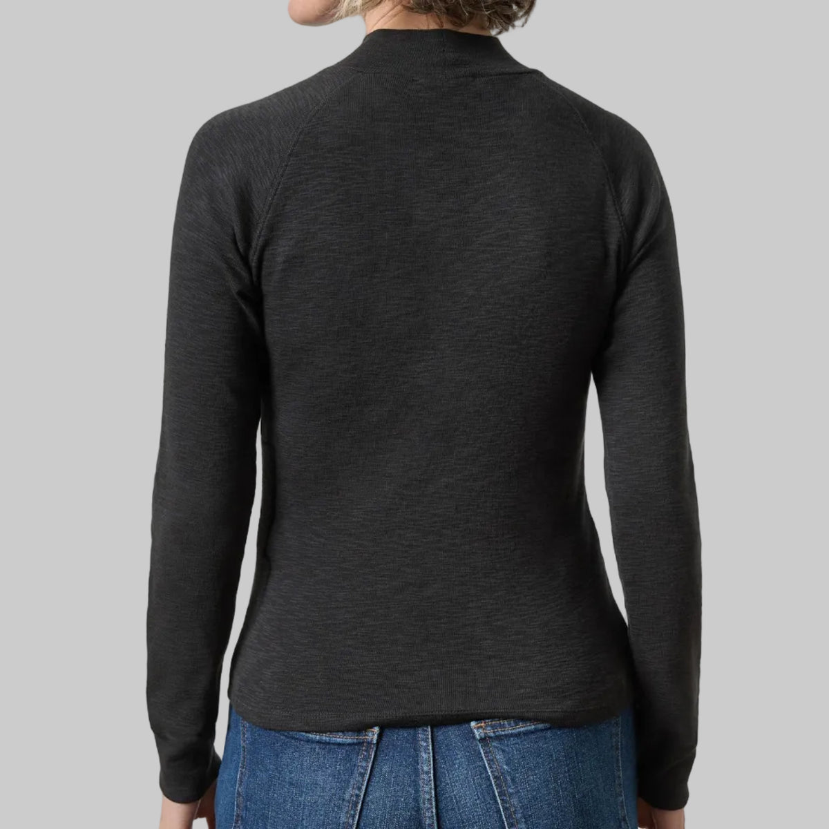 Lilla P. ~ Raglan Long Sleeve Mock Neck - Black