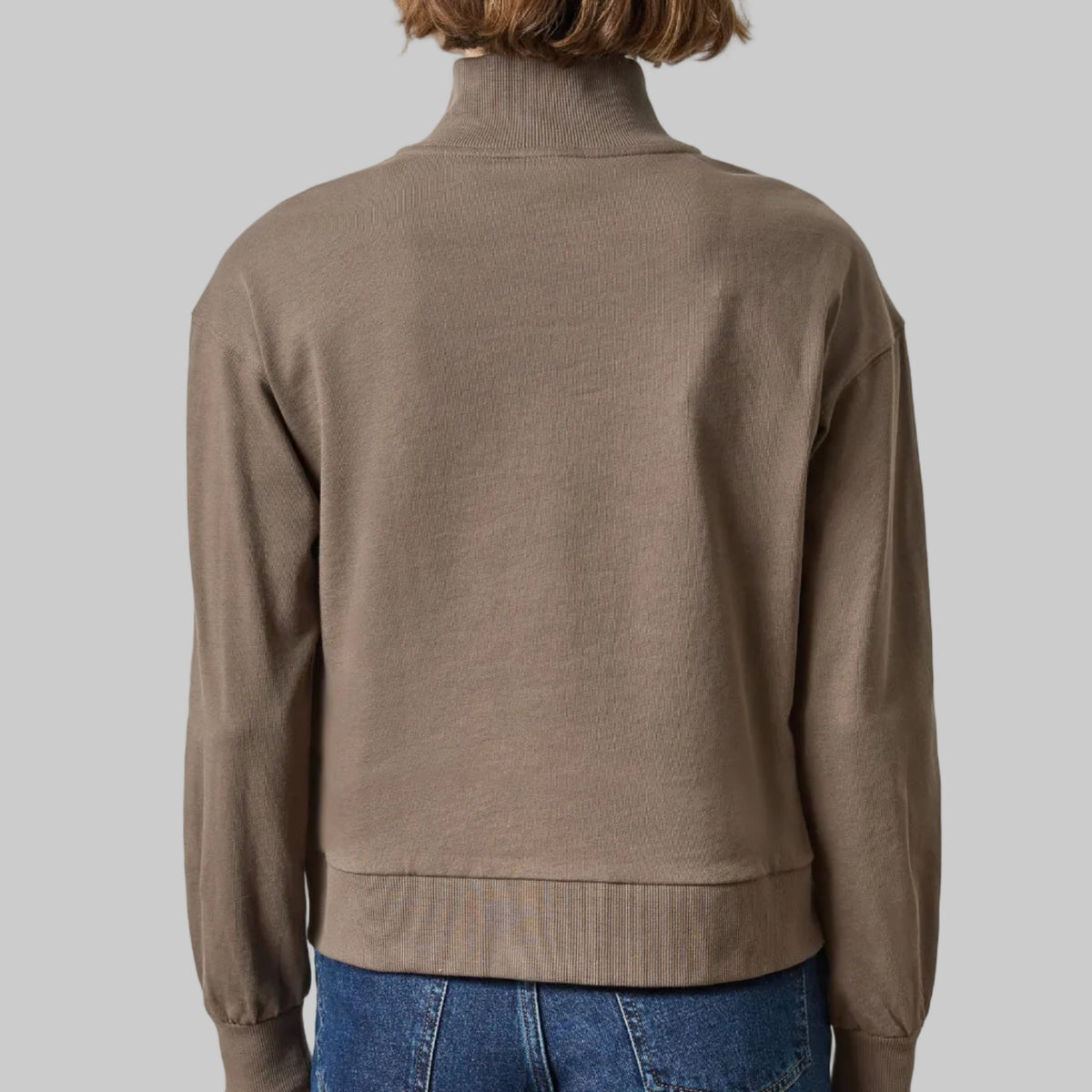 Lilla P. ~ Mock Neck Cardigan - Shiitake