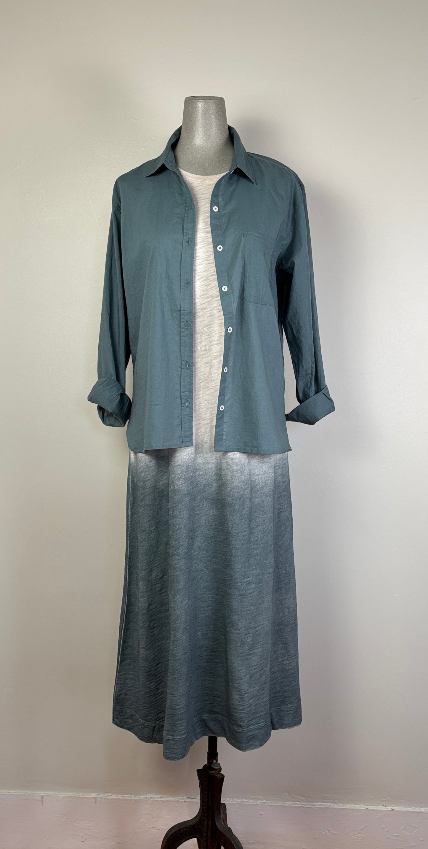 Lilla P. ~ Relaxed Long Sleeve Button Down - Vine