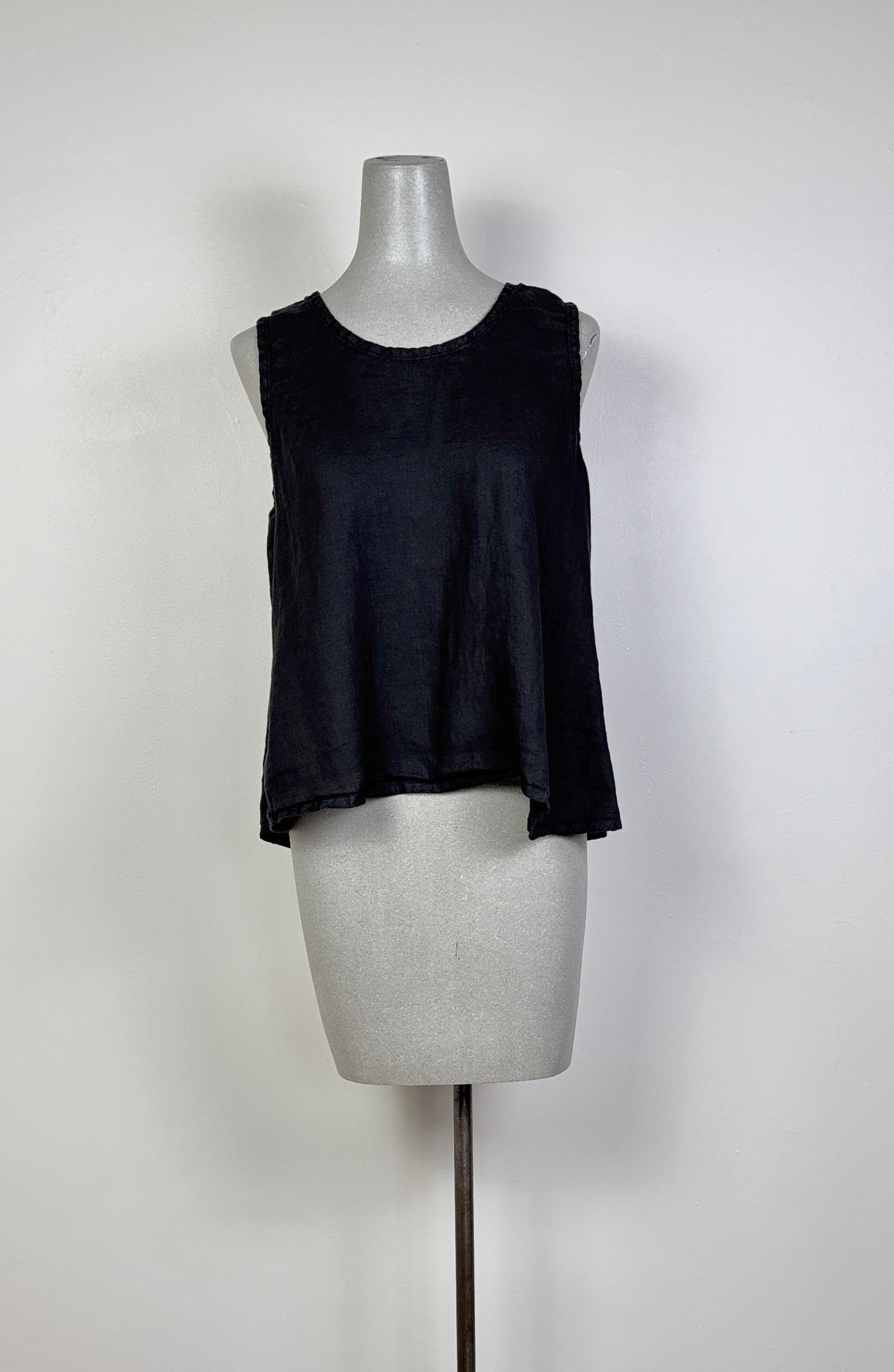 Cynthia Ashby ~ Linen Tank - Black