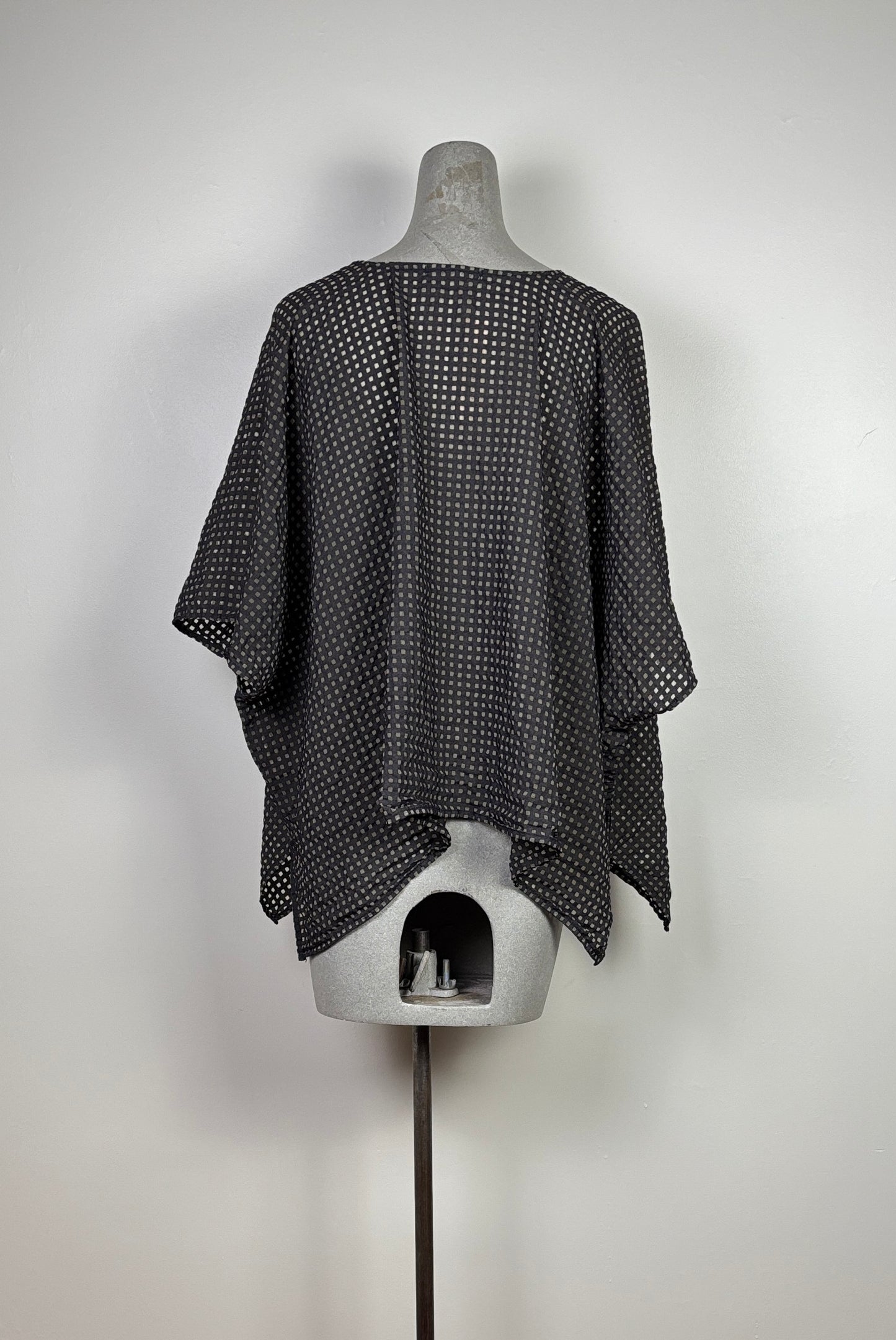 Cut Loose ~ Burnout Check Shawl Cardigan - Lights Out