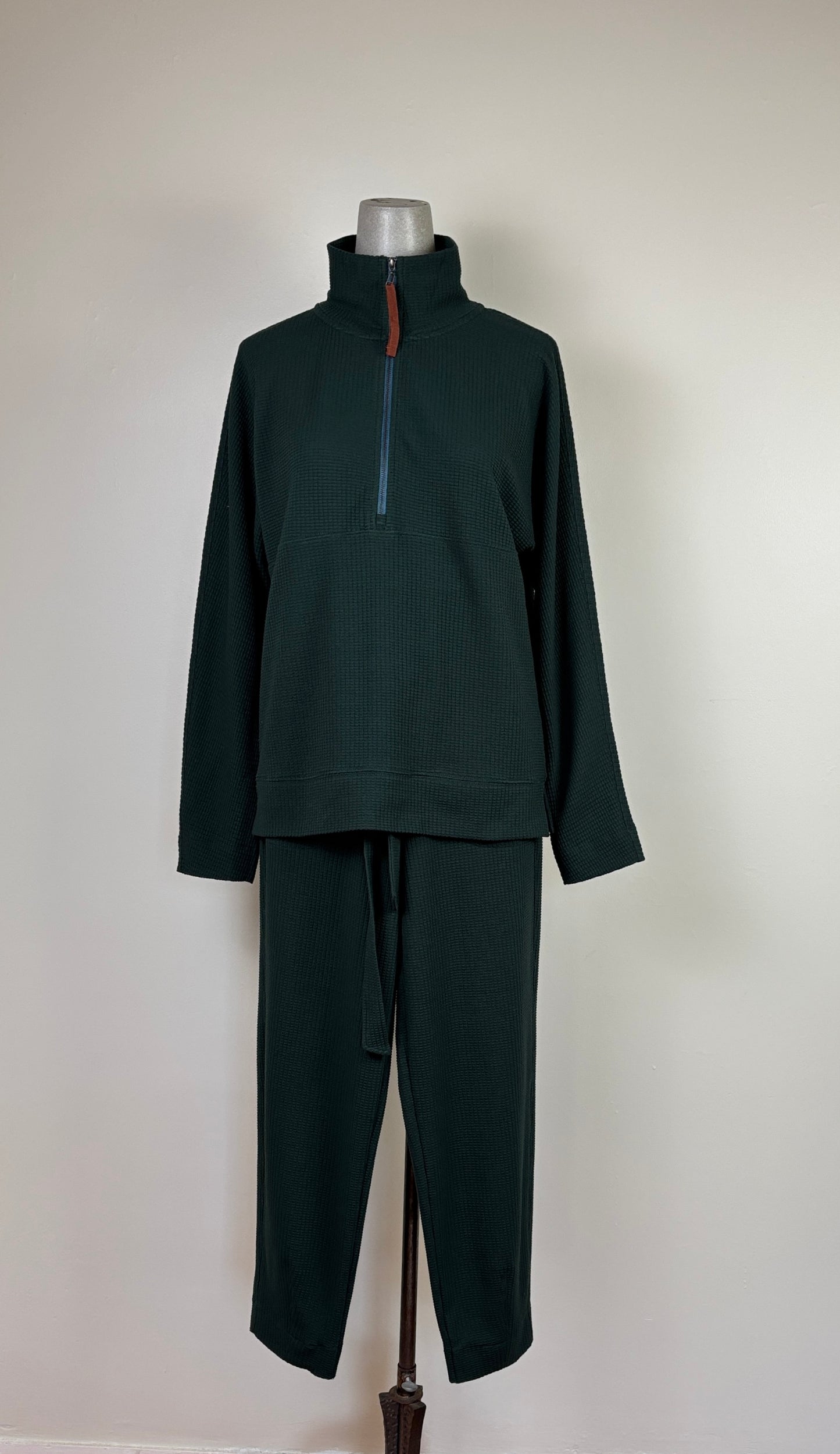Lilla P. ~. Dolman Oversized Half Zip - Spruce
