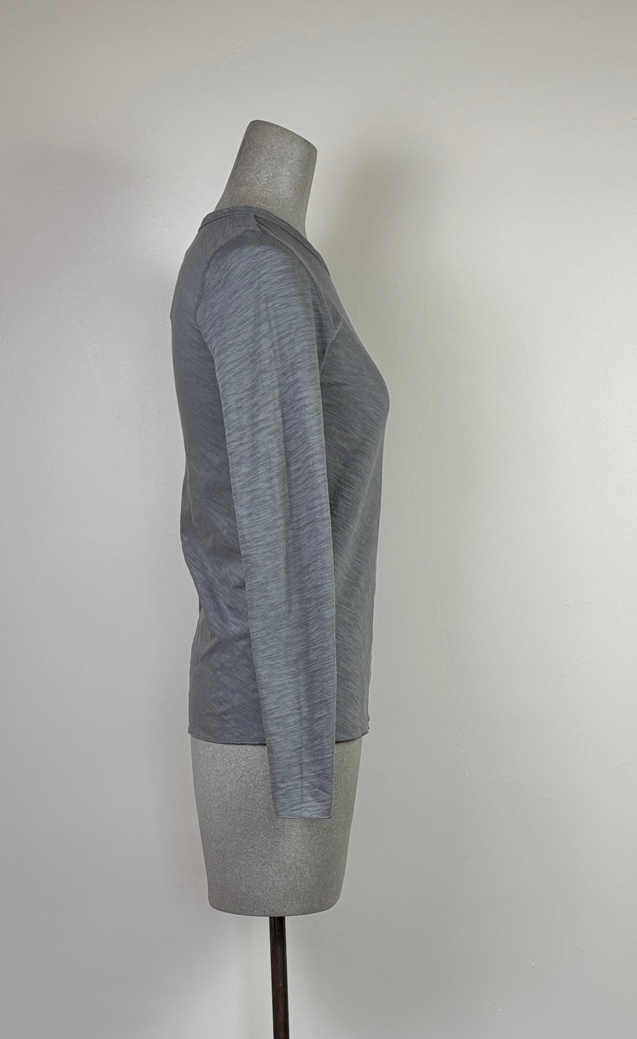 Lilla P. ~ Long Sleeve Bias Cut Crewneck - Gravel