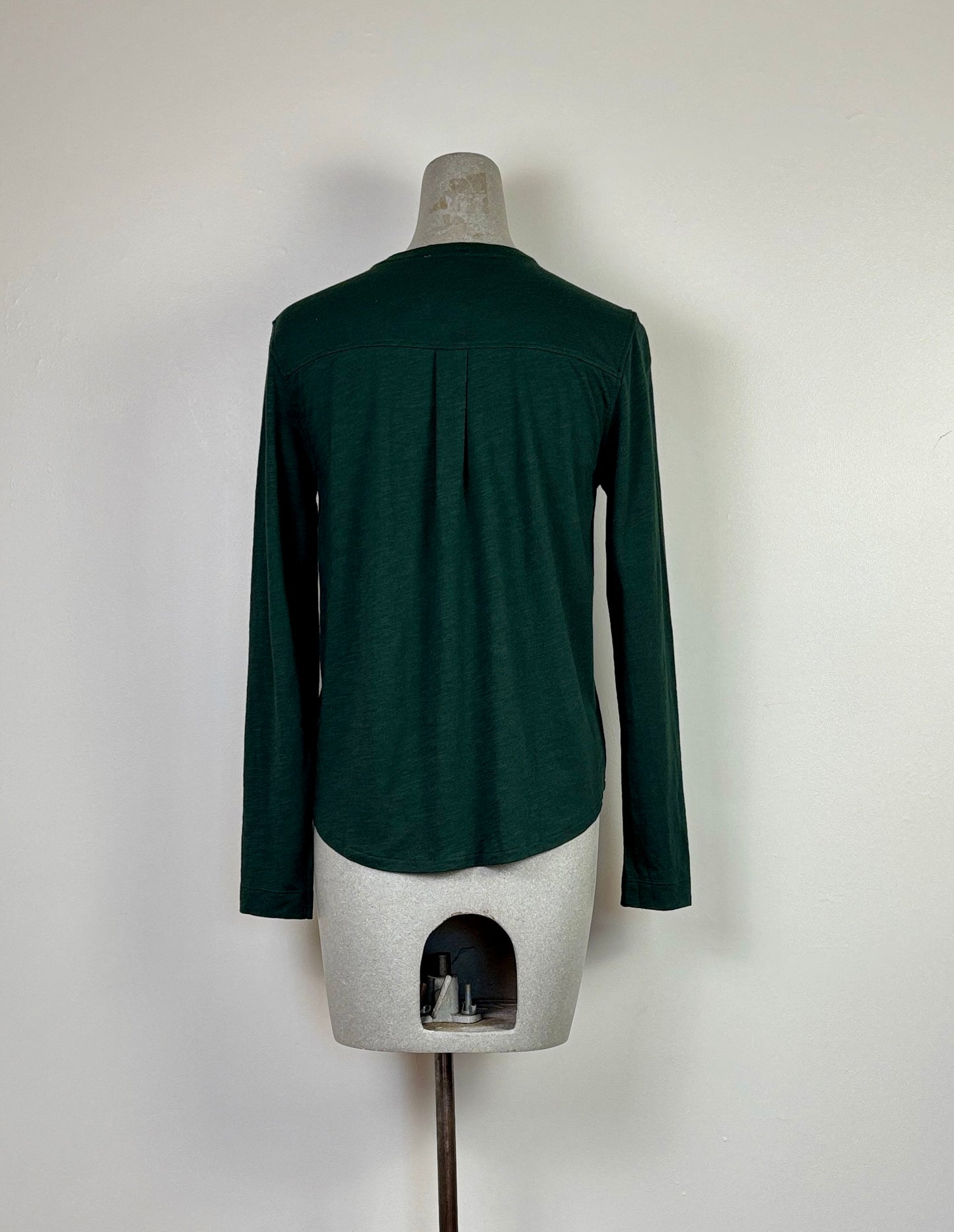 Lilla P. ~ Mandarin Collar Button Down - Spruce