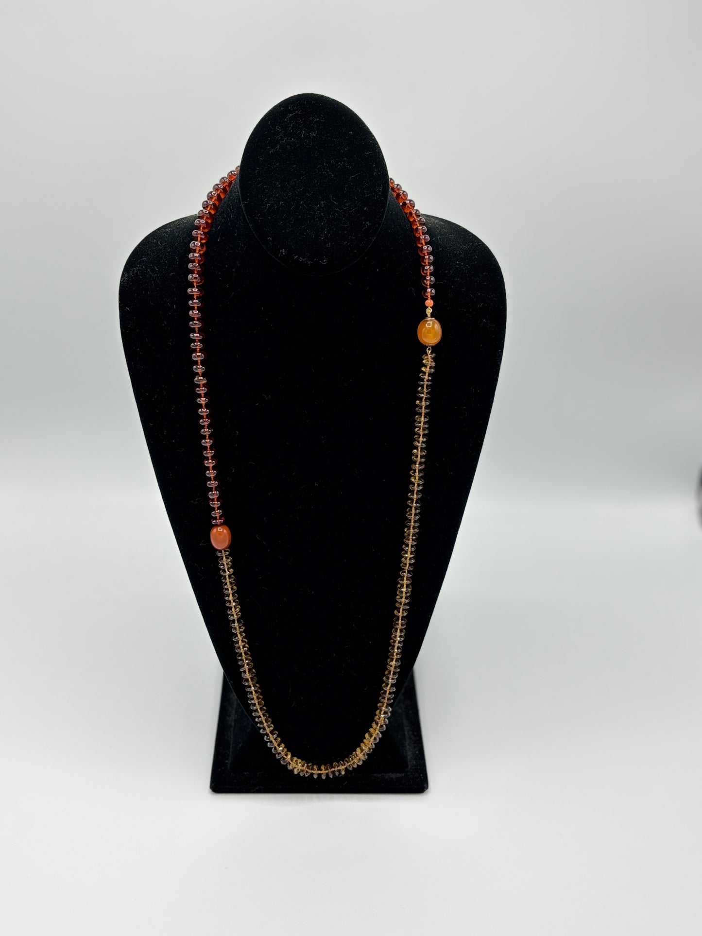 Rebecca Brenner Jewelry ~ Hessonite Garnet Disc Necklace
