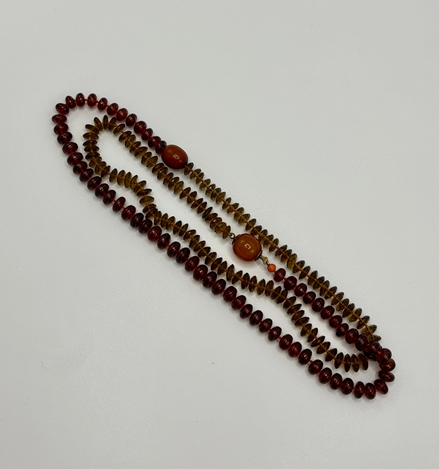 Rebecca Brenner Jewelry ~ Hessonite Garnet Disc Necklace
