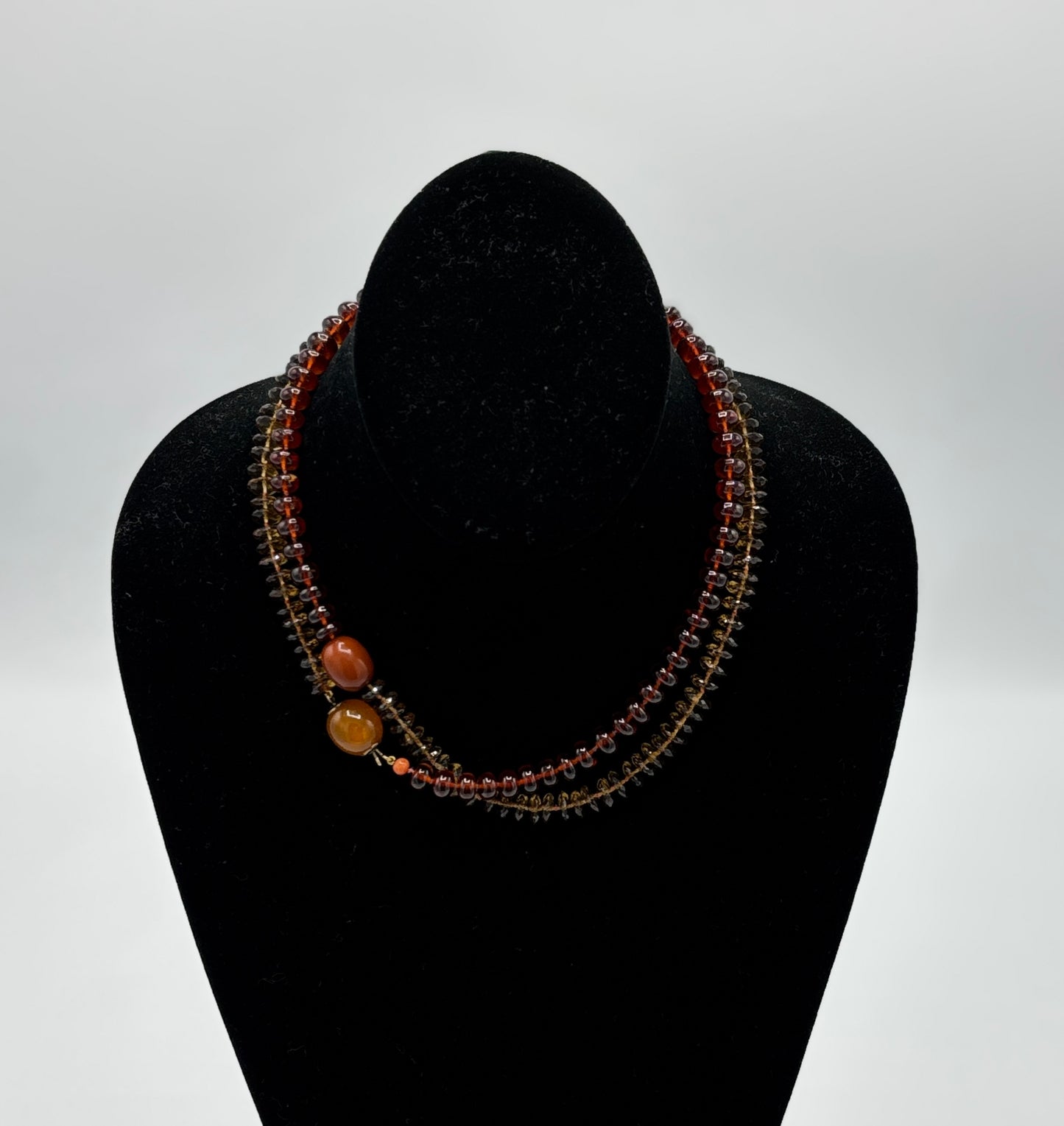 Rebecca Brenner Jewelry ~ Hessonite Garnet Disc Necklace