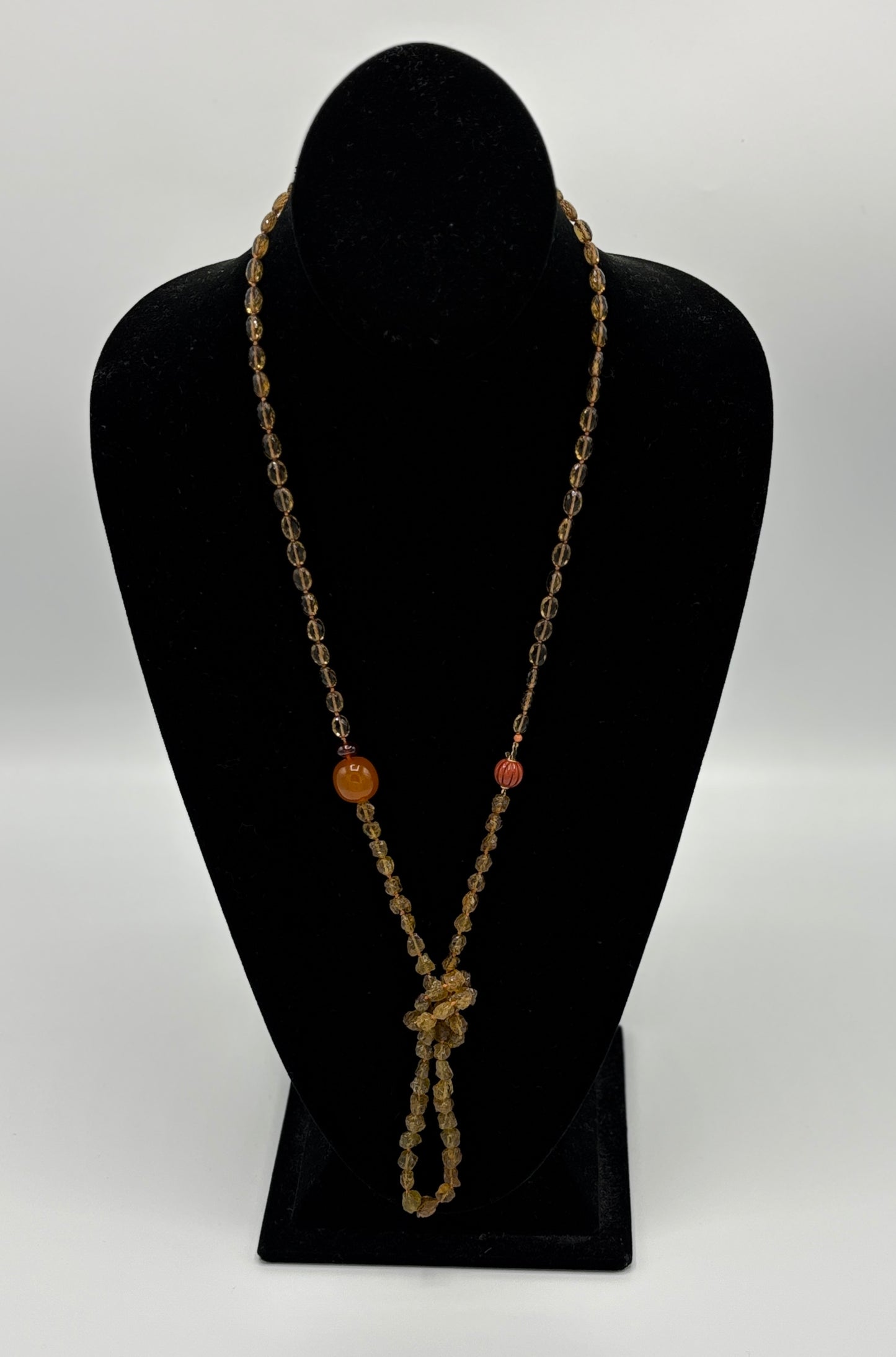 Rebecca Brenner Jewelry ~ Faceted Citrine + Raw Garnet Necklace
