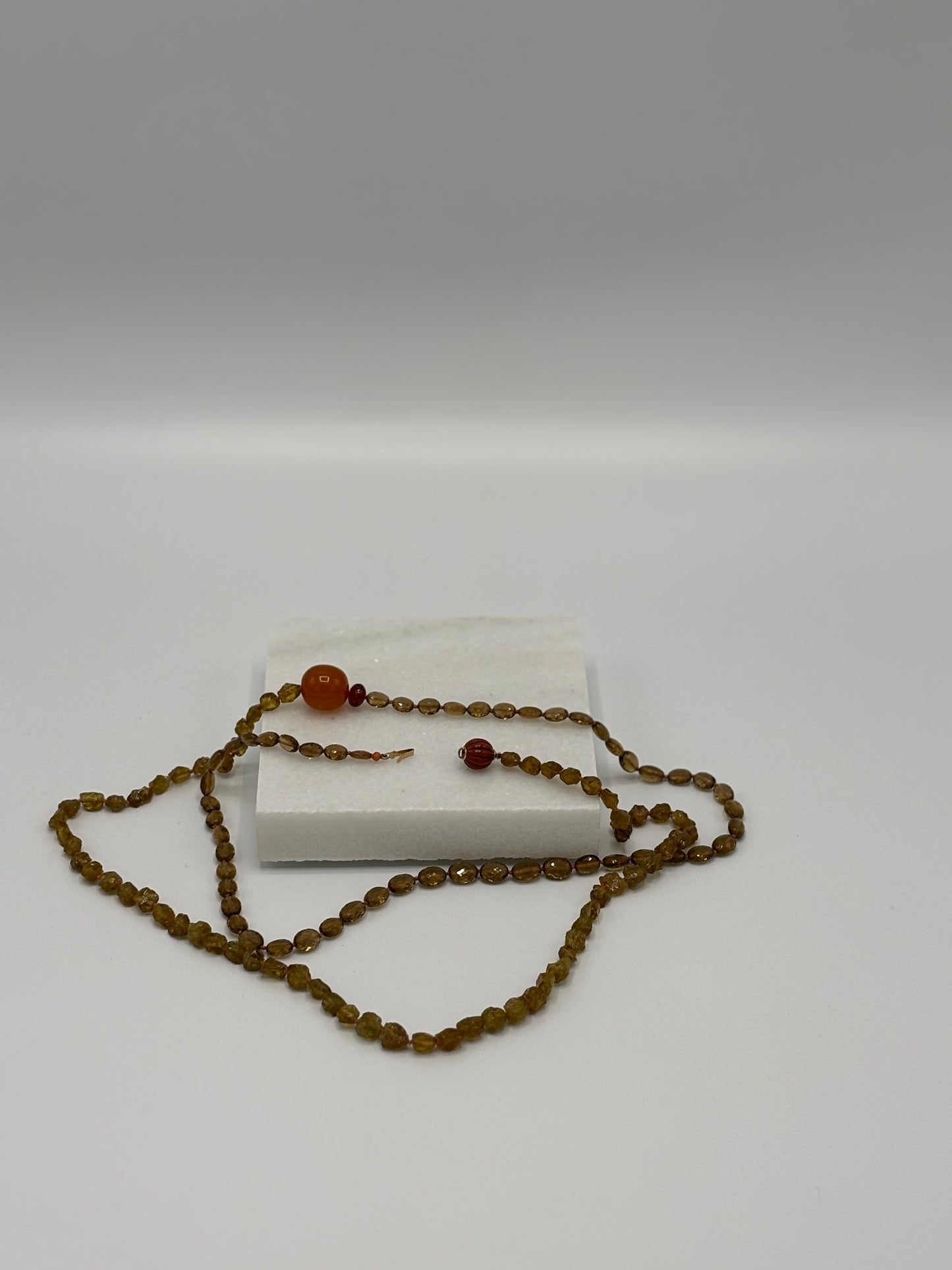 Rebecca Brenner Jewelry ~ Faceted Citrine + Raw Garnet Necklace