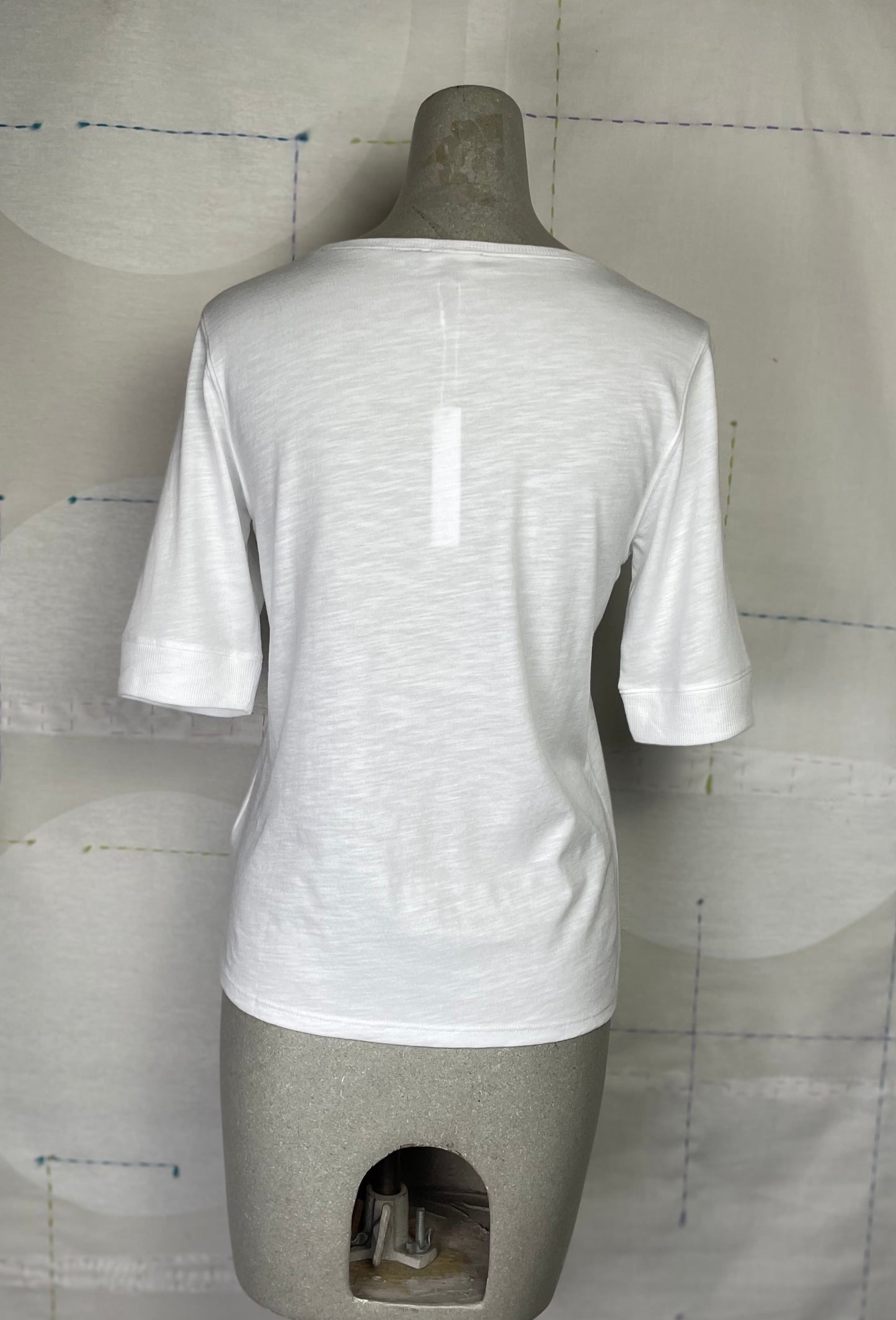 Lilla P. ~ Elbow Sleeve Ballet Neck- White