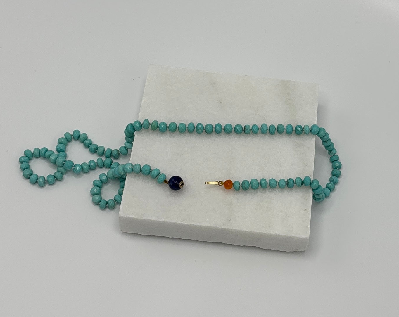 Rebecca Brenner Jewelry ~ Faceted Sleeping Beauty Turquoise Necklace