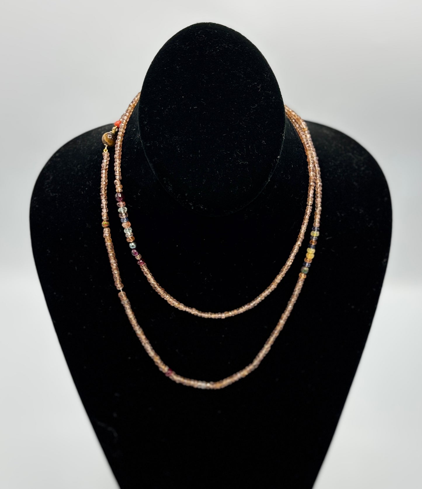 Rebecca Brenner Jewelry ~ Natural Zircon + Multi Color Stones Necklace