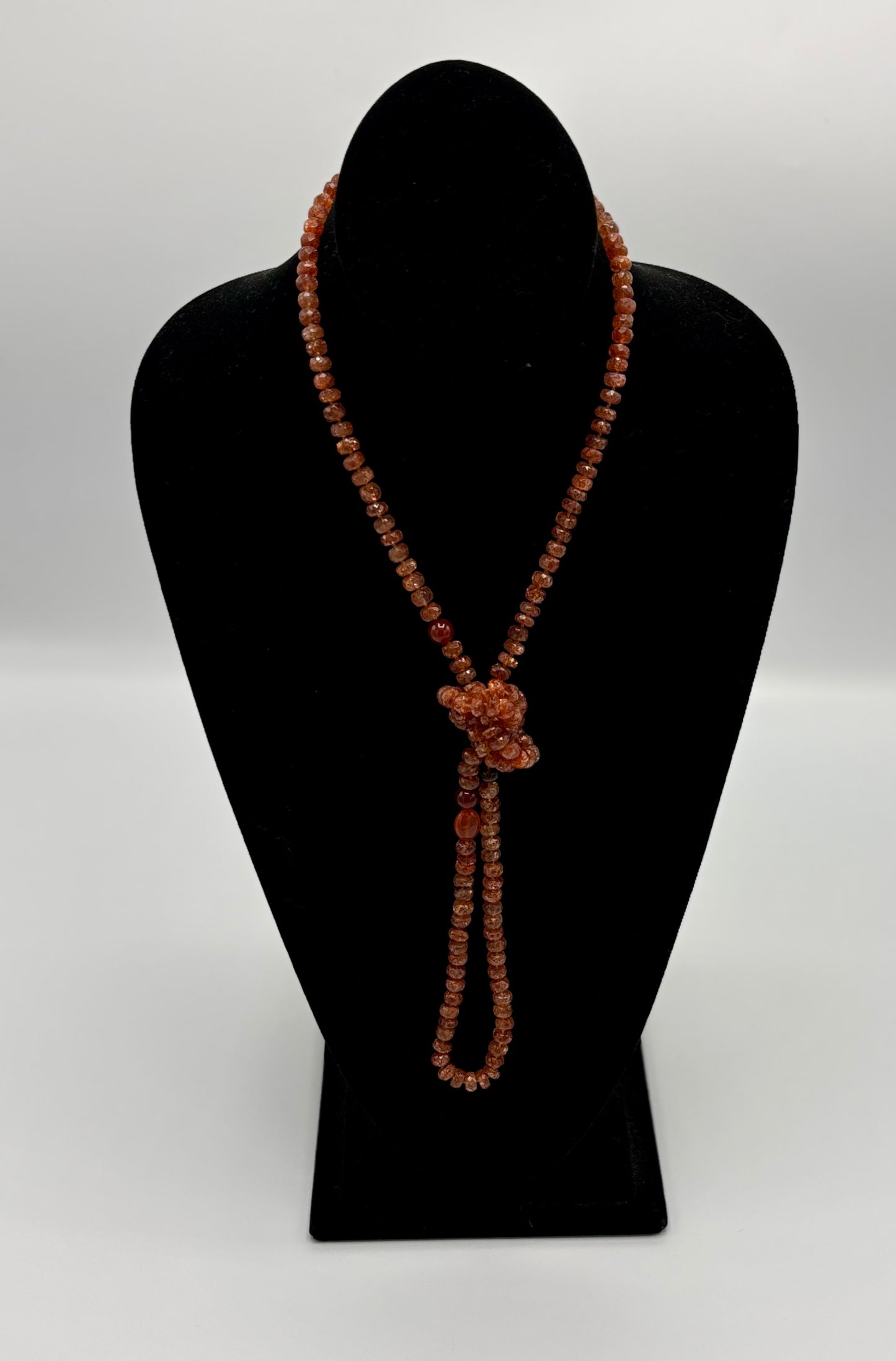 Rebecca Brenner Jewelry ~ Rare Faceted Sunstone + Round Carnelian Necklace