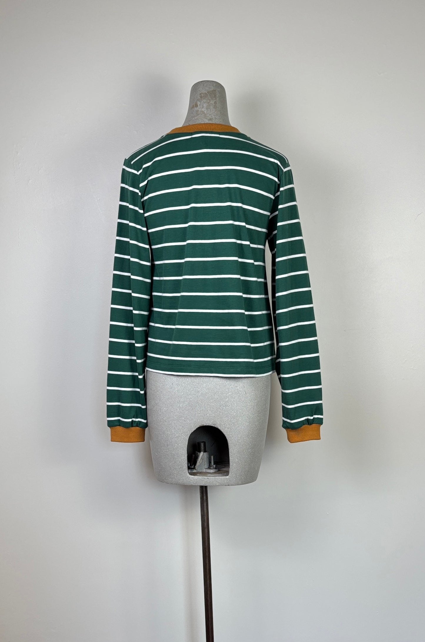 Beaumont Organic ~ Sierra-Sue Striped Tee - Pine Green/Off White