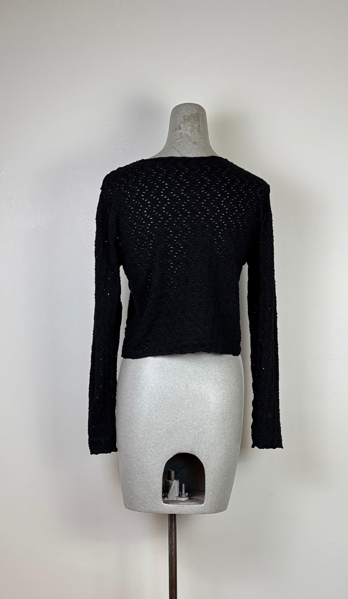 Cut Loose ~ Crochet Crop Cardigan - Black
