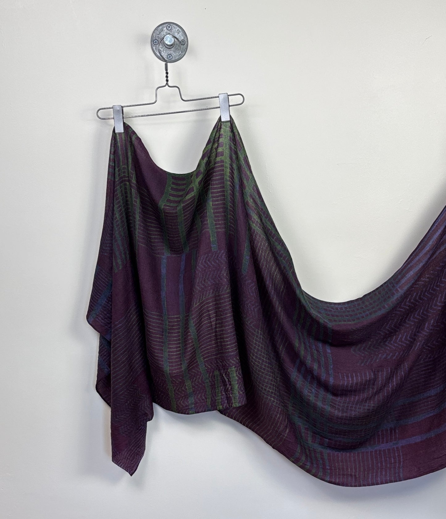 Neeru Kumar  ~  Wool Scarf - Eggplant/Indigo/Green