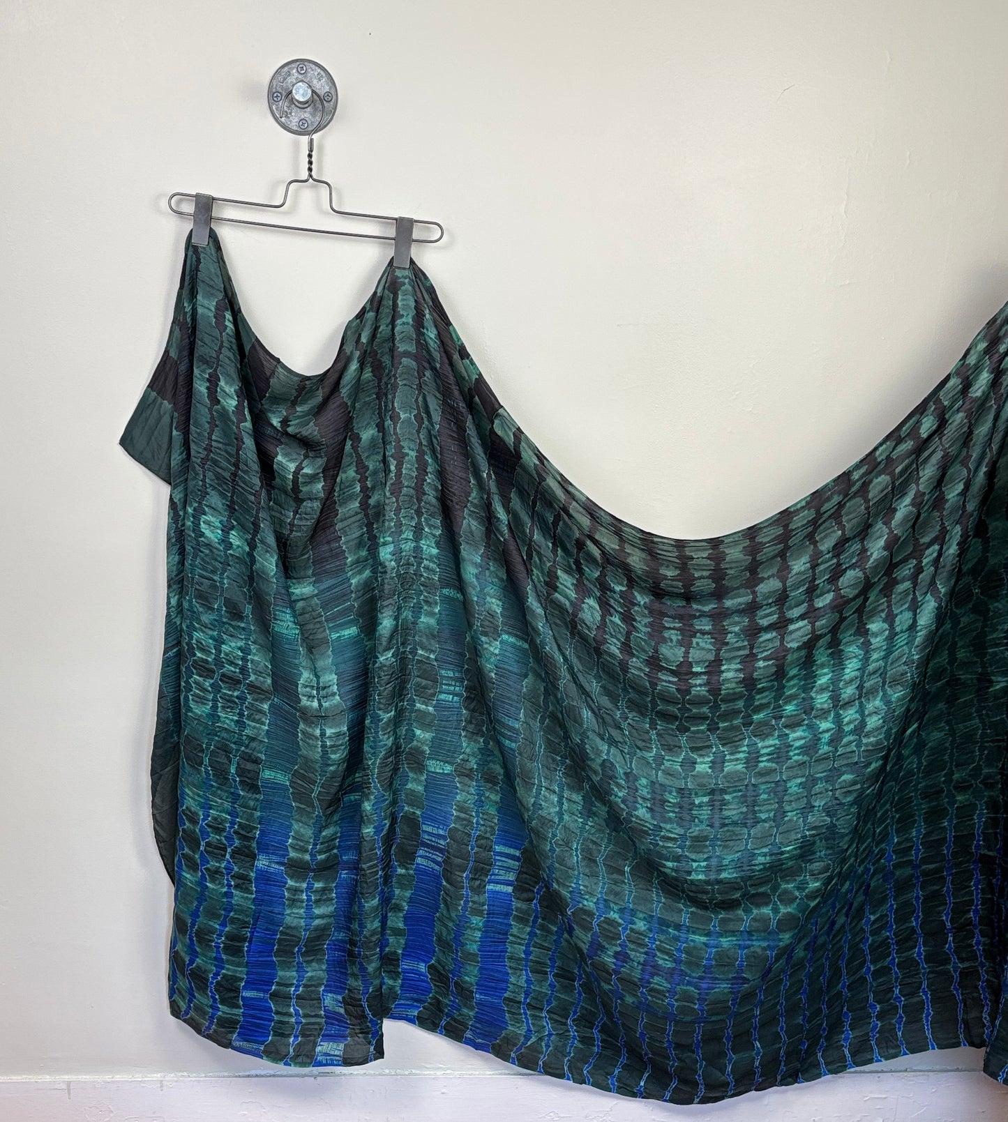 Neeru Kumar  ~  Silk Scarf - Green/Royal