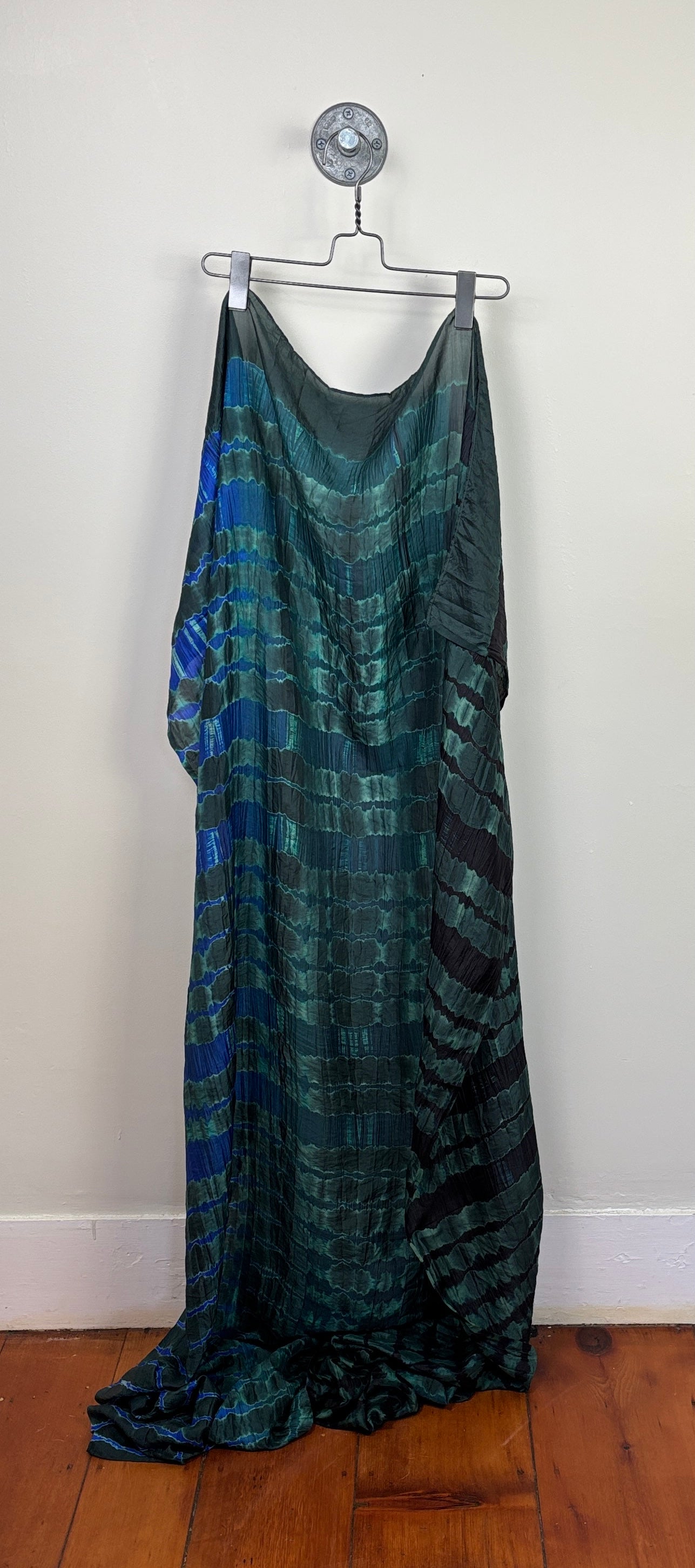 Neeru Kumar  ~  Silk Scarf - Green/Royal