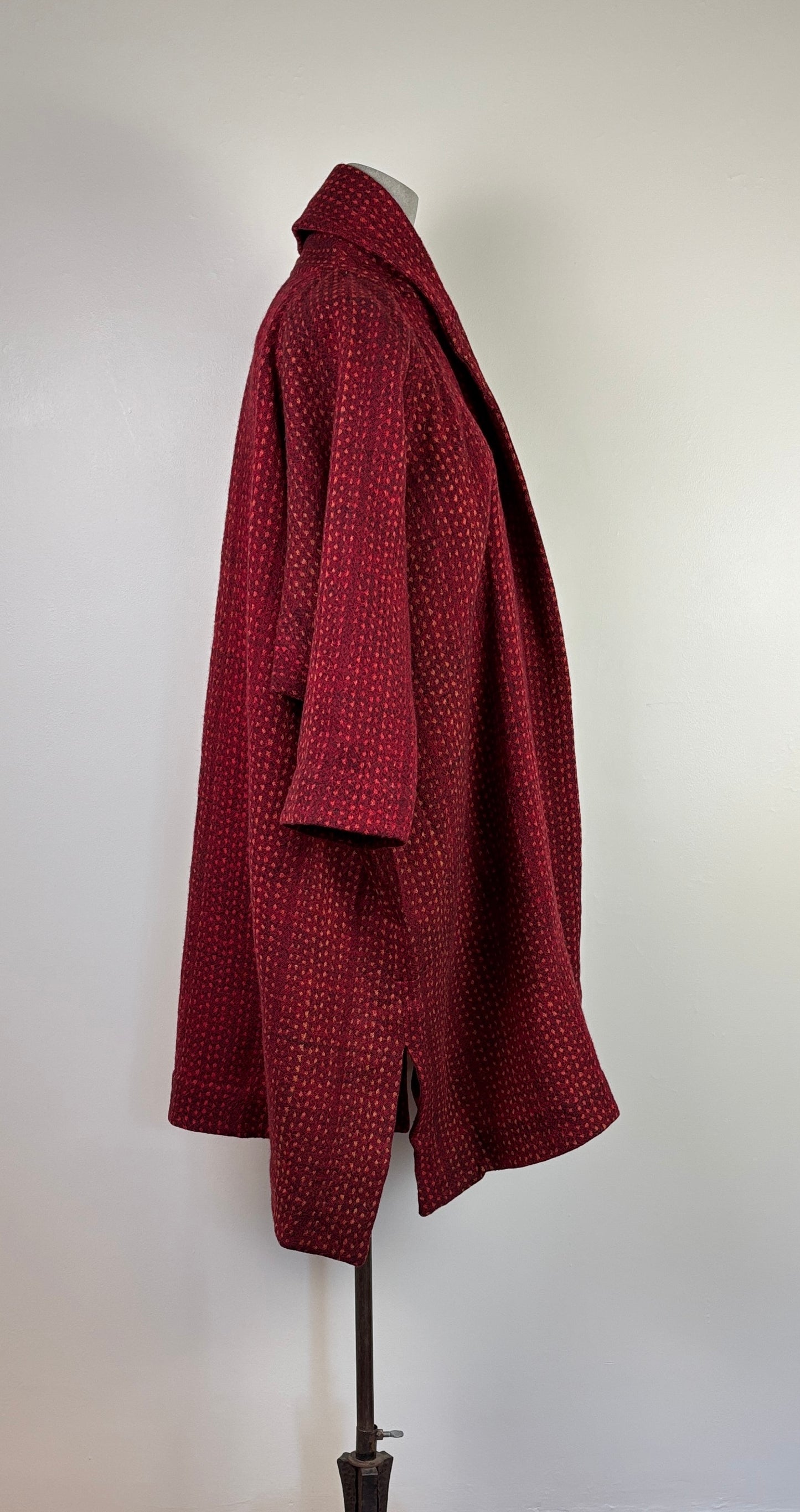 Neeru Kumar ~ Wool Swing Coat - Red/Orange