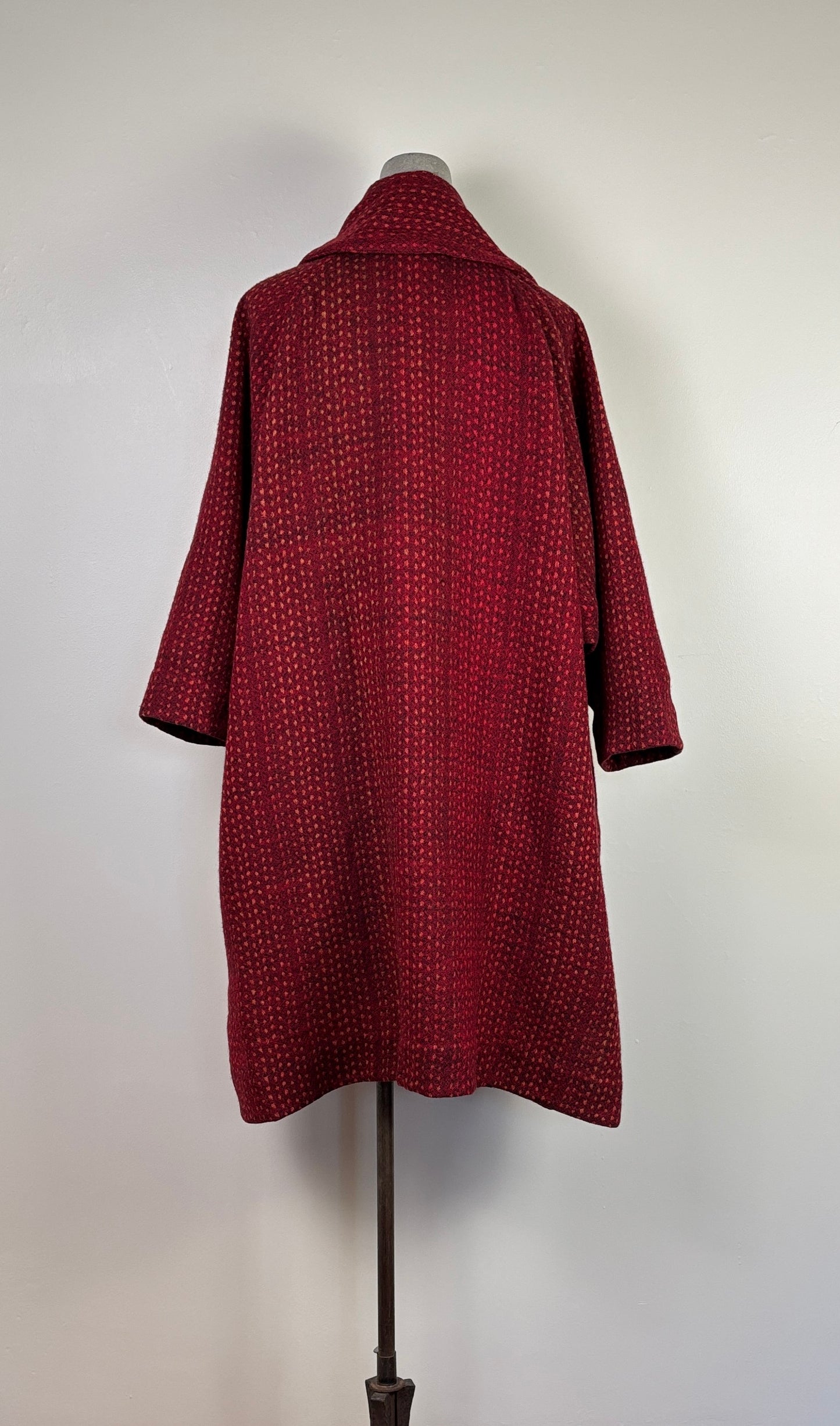 Neeru Kumar ~ Wool Swing Coat - Red/Orange