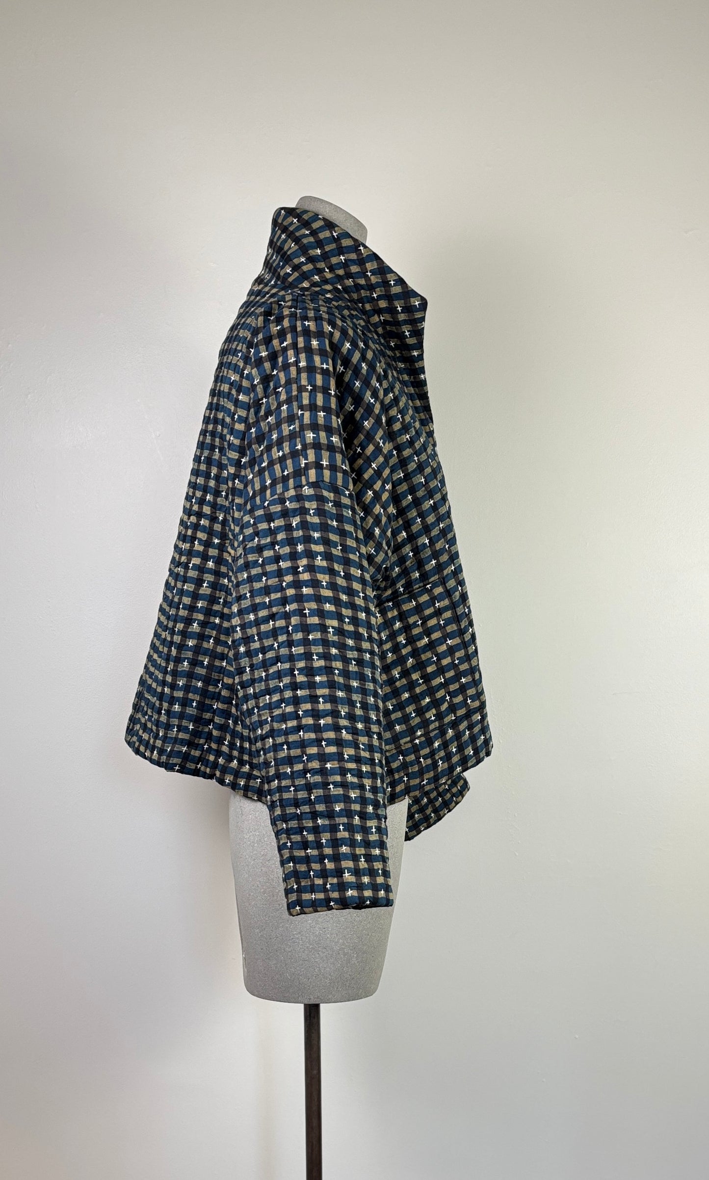 Neeru Kumar ~ Quilted Check Jacket - Blue/Brown