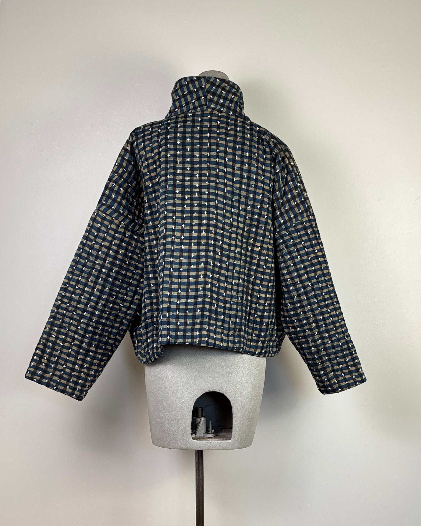Neeru Kumar ~ Quilted Check Jacket - Blue/Brown