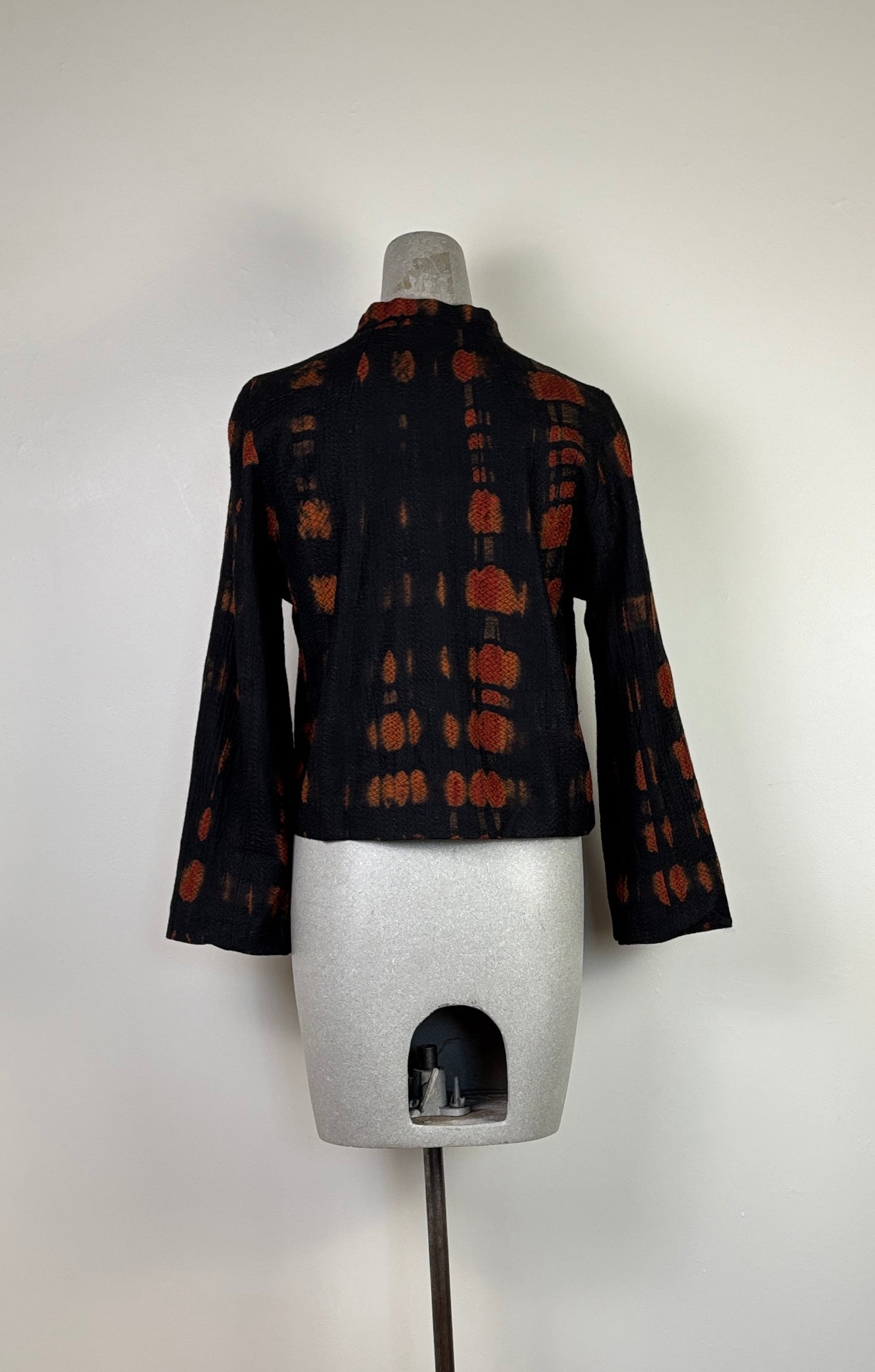 Neeru Kumar ~ Crop Button Front Jacket - Black/Orange
