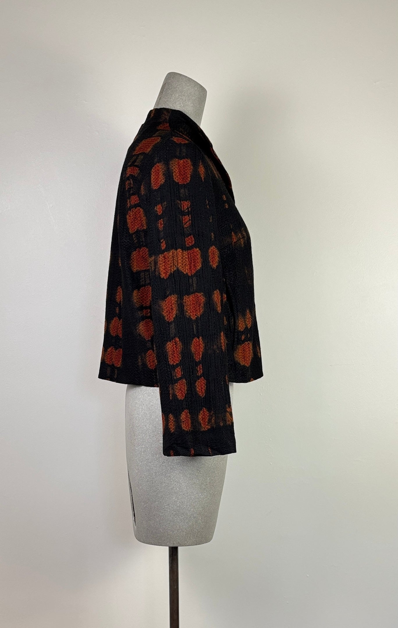 Neeru Kumar ~ Crop Button Front Jacket - Black/Orange