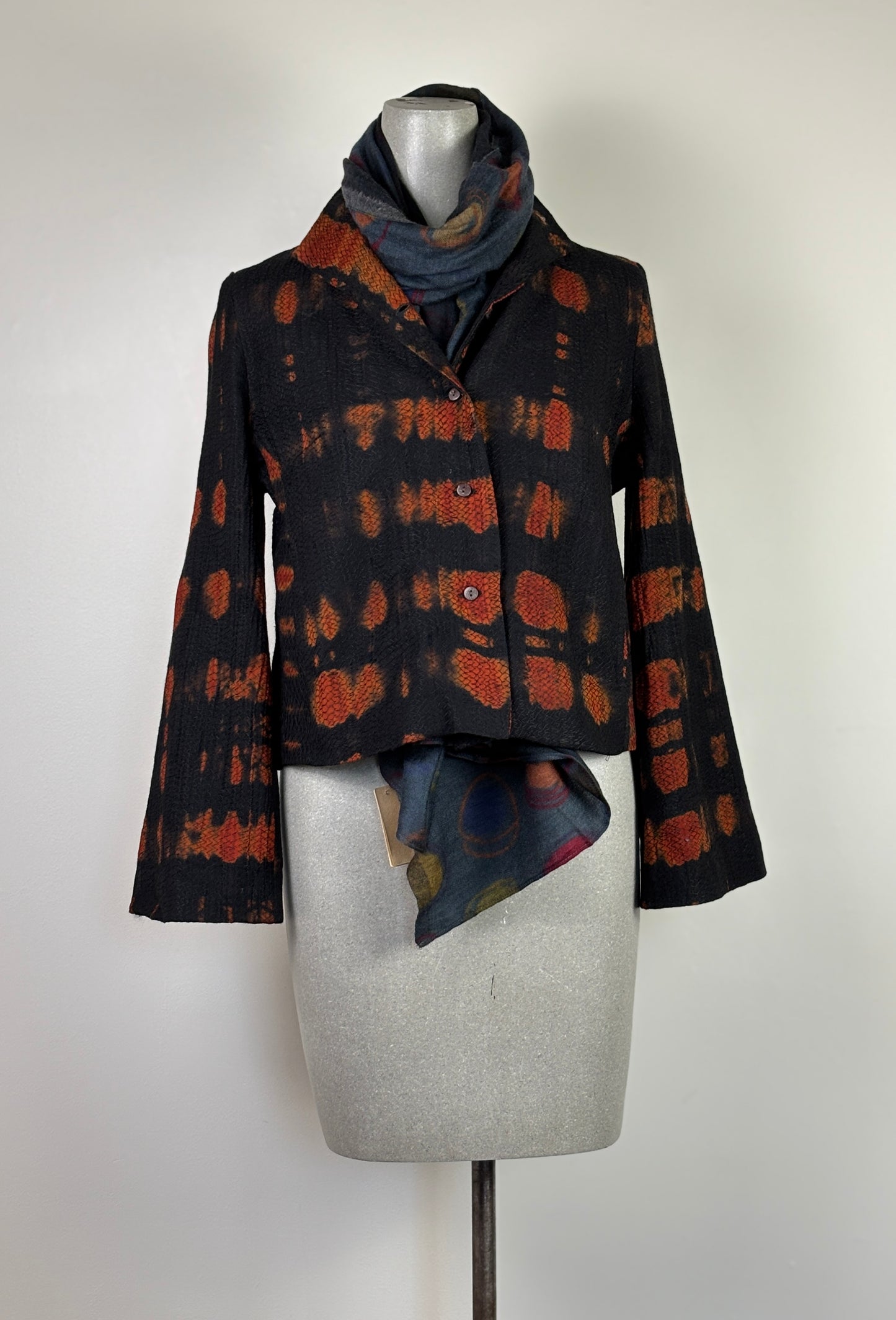 Neeru Kumar  ~  Wool Scarf - Dark Indigo/Multi