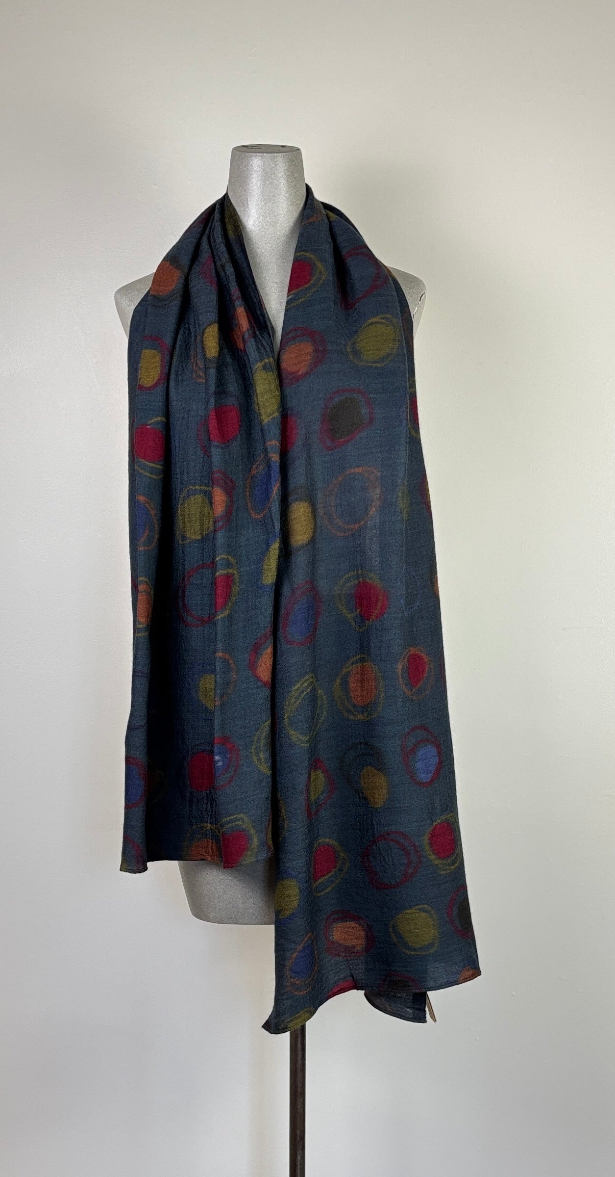 Neeru Kumar  ~  Wool Scarf - Dark Indigo/Multi
