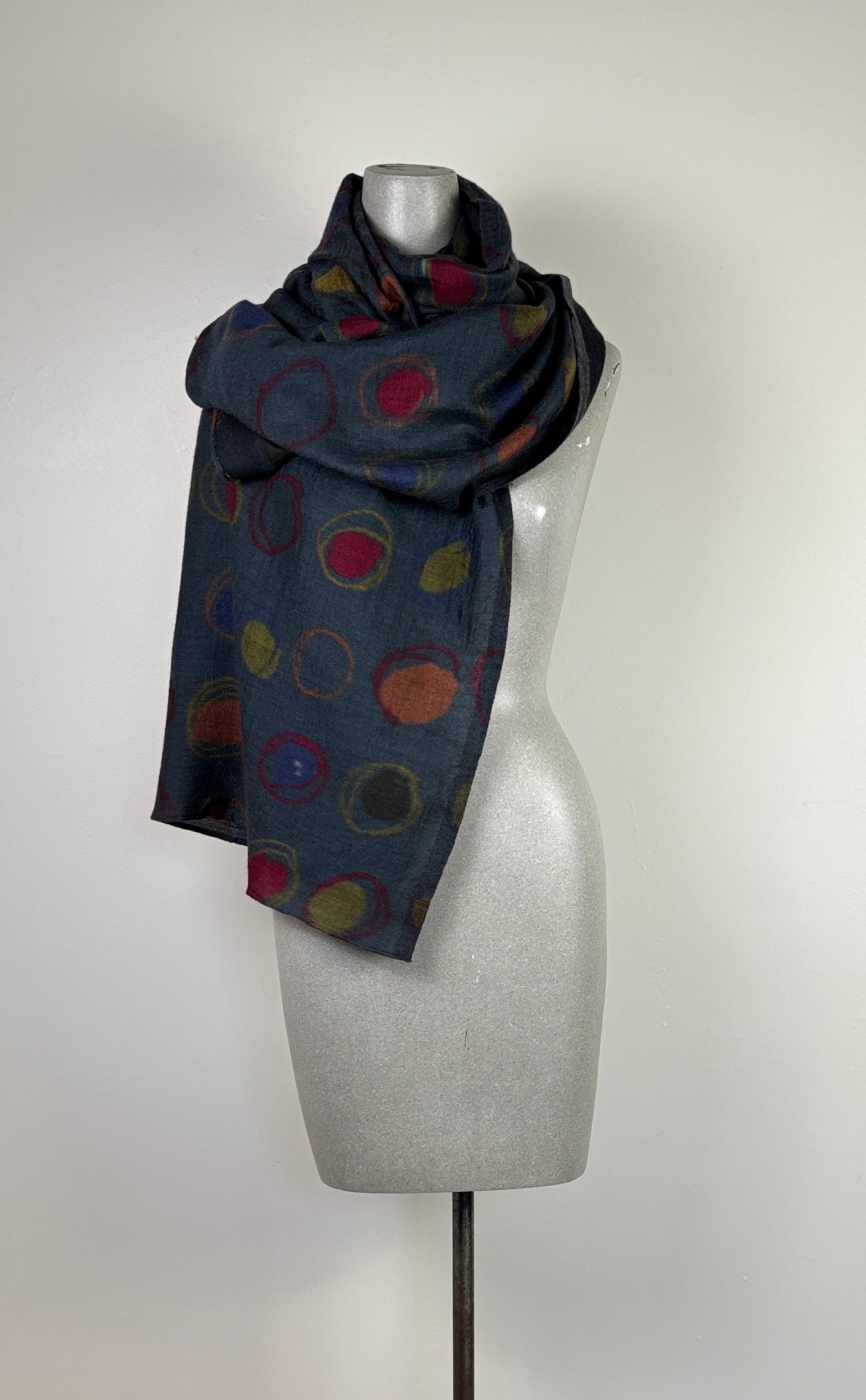 Neeru Kumar  ~  Wool Scarf - Dark Indigo/Multi
