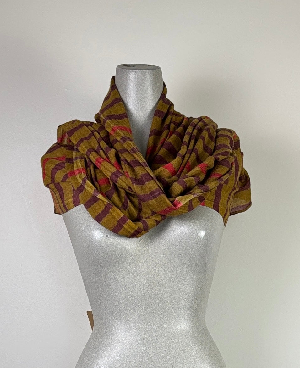 Neeru Kumar  ~  Wool Scarf - Gold/Purple