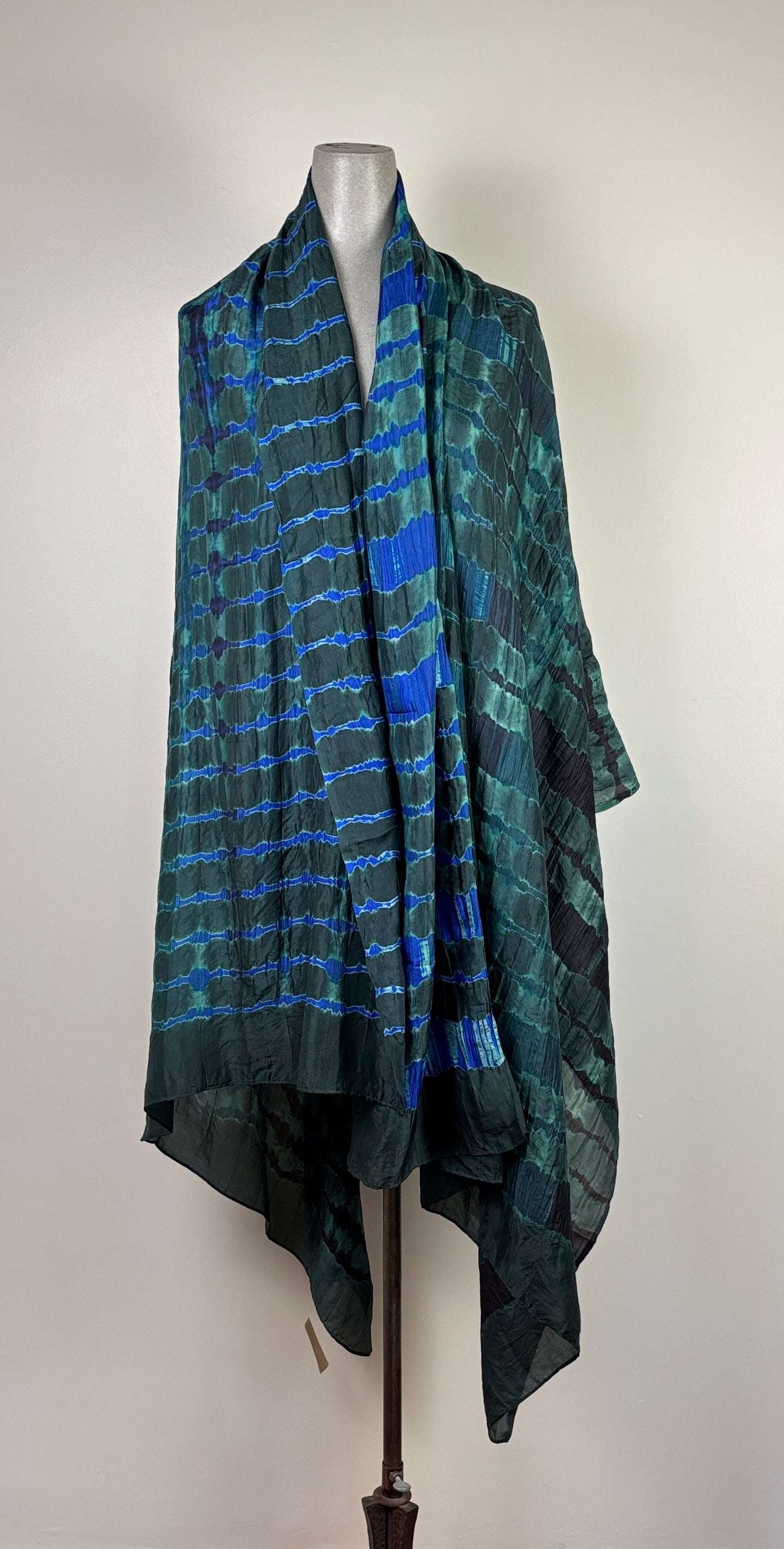 Neeru Kumar  ~  Silk Scarf - Green/Royal
