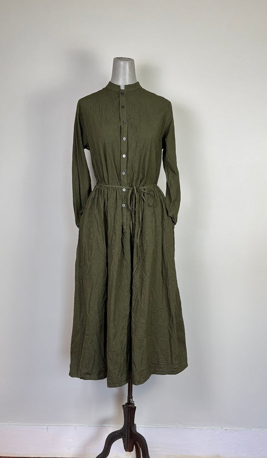 Pas de Calais  ~  Cotton Typewriter Dress - Khaki