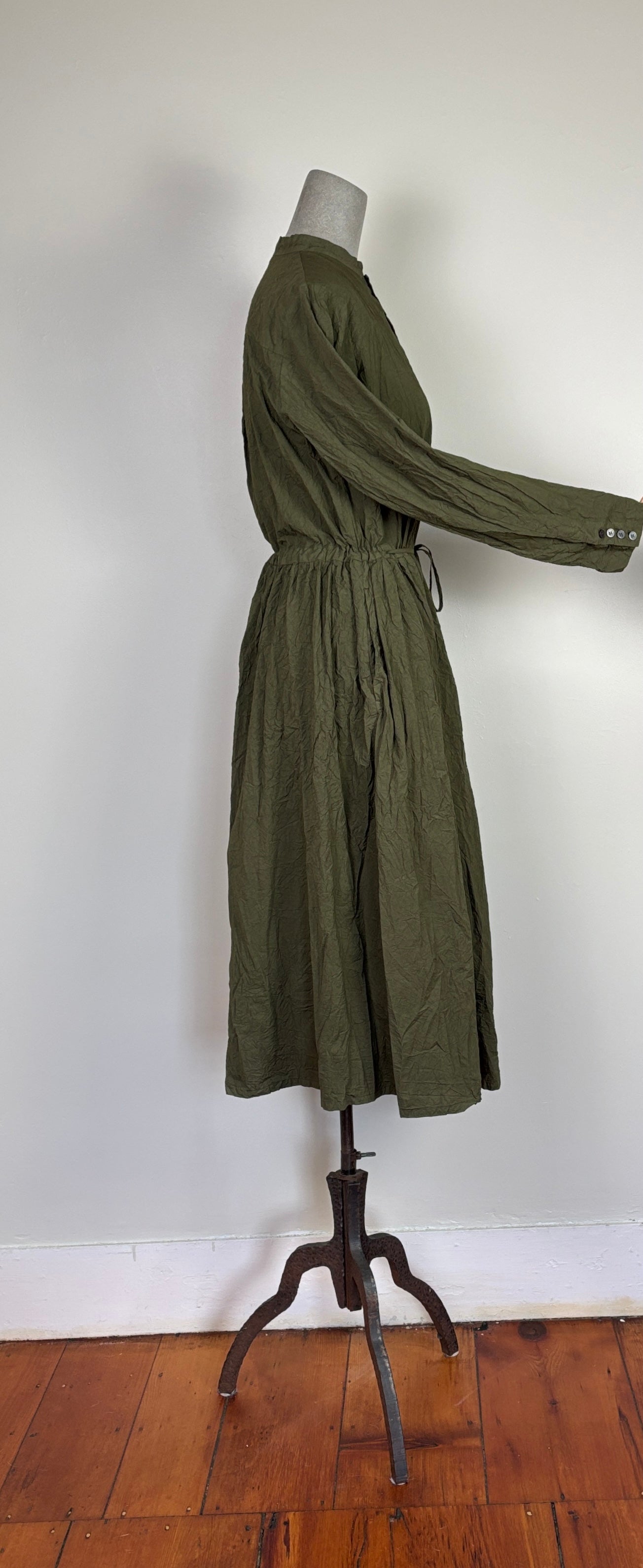 Pas de Calais ~ Cotton Typewriter Dress - Khaki