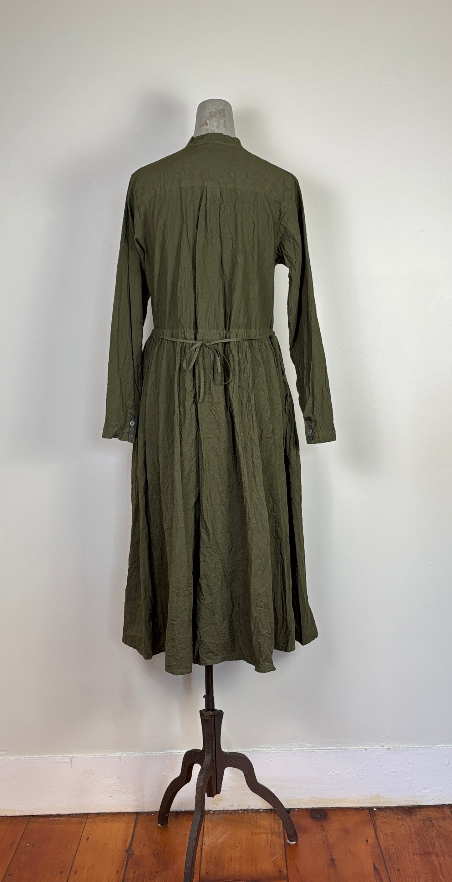 Pas de Calais ~ Cotton Typewriter Dress - Khaki