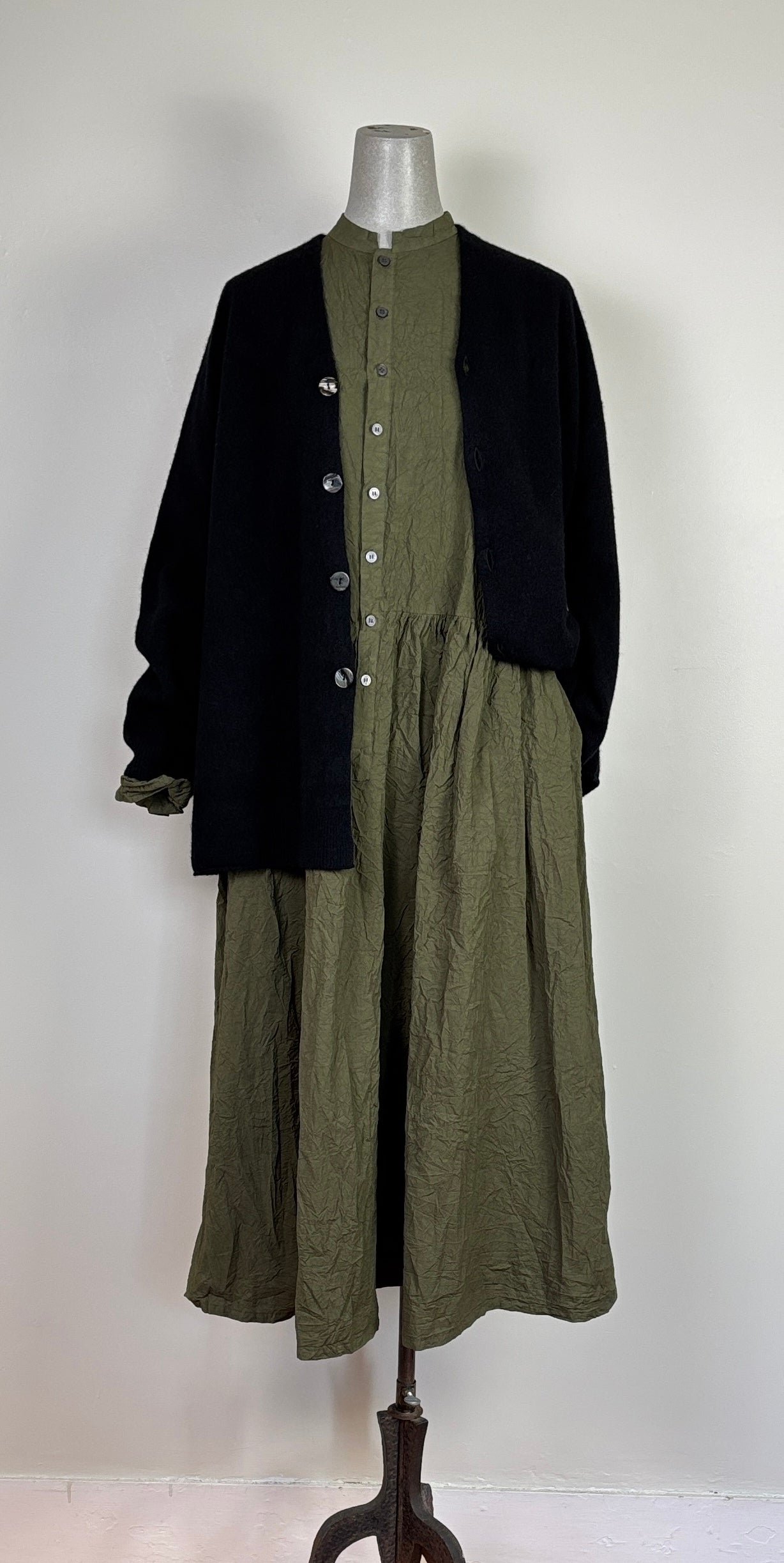 Pas de Calais ~ Cotton Typewriter Dress - Khaki