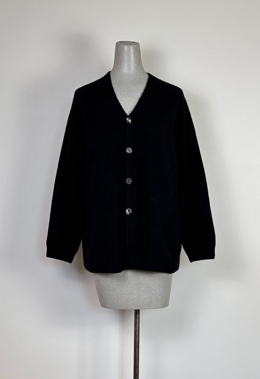 Pas de Calais  ~  Fine Wool Cardigan - Black