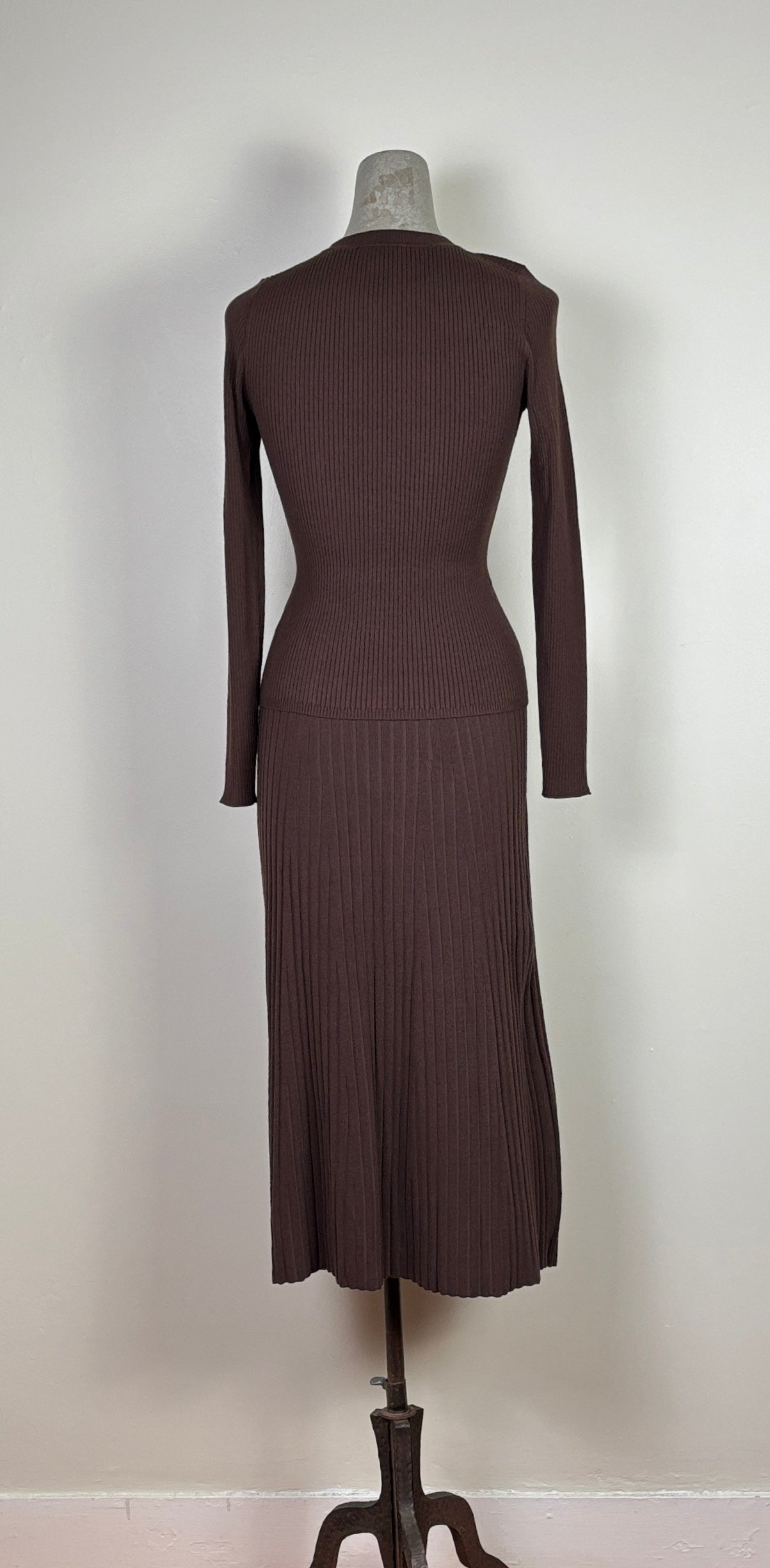 Lilla P. ~ Straight Rib Skirt - Mink