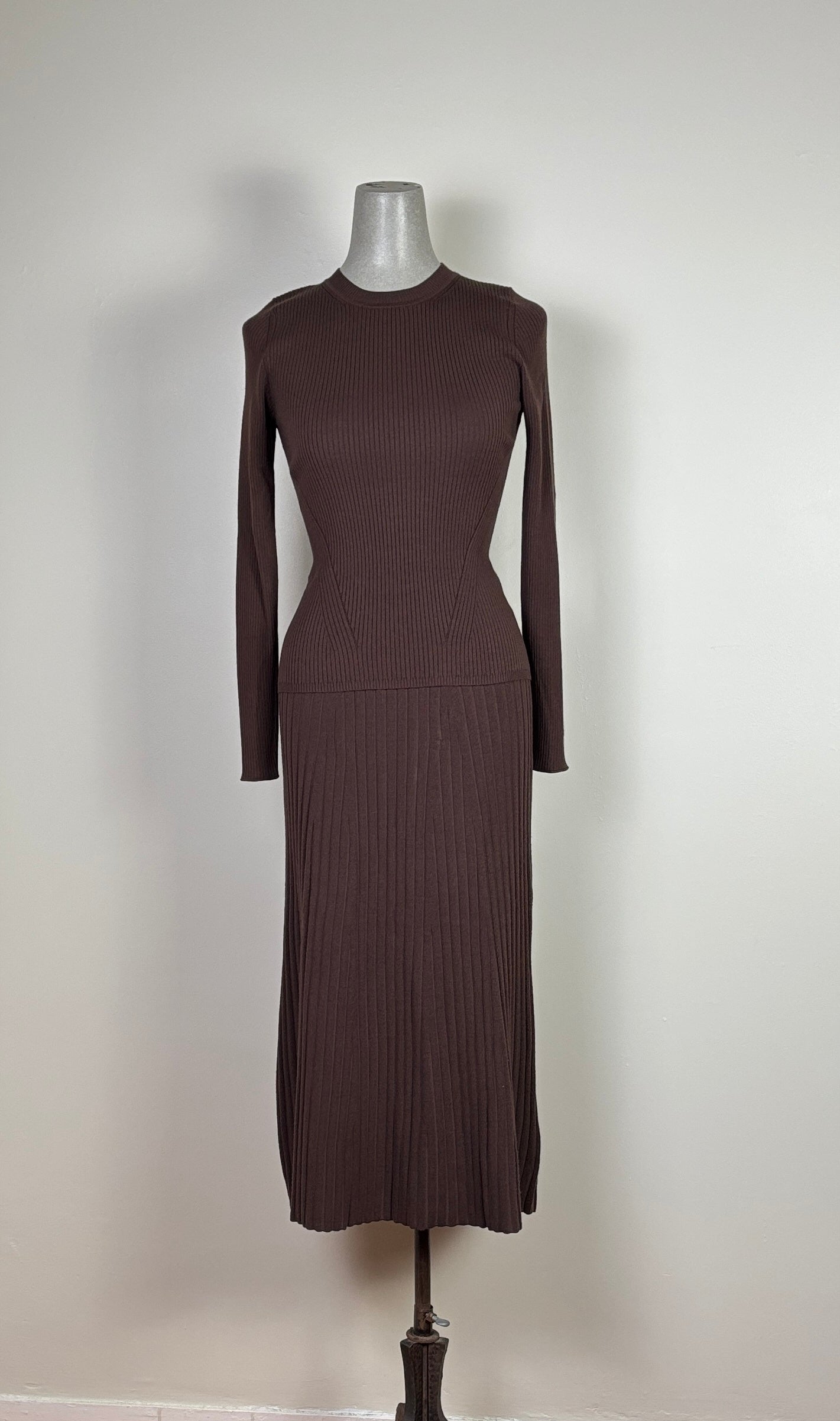 Lilla P. ~ Straight Rib Skirt - Mink