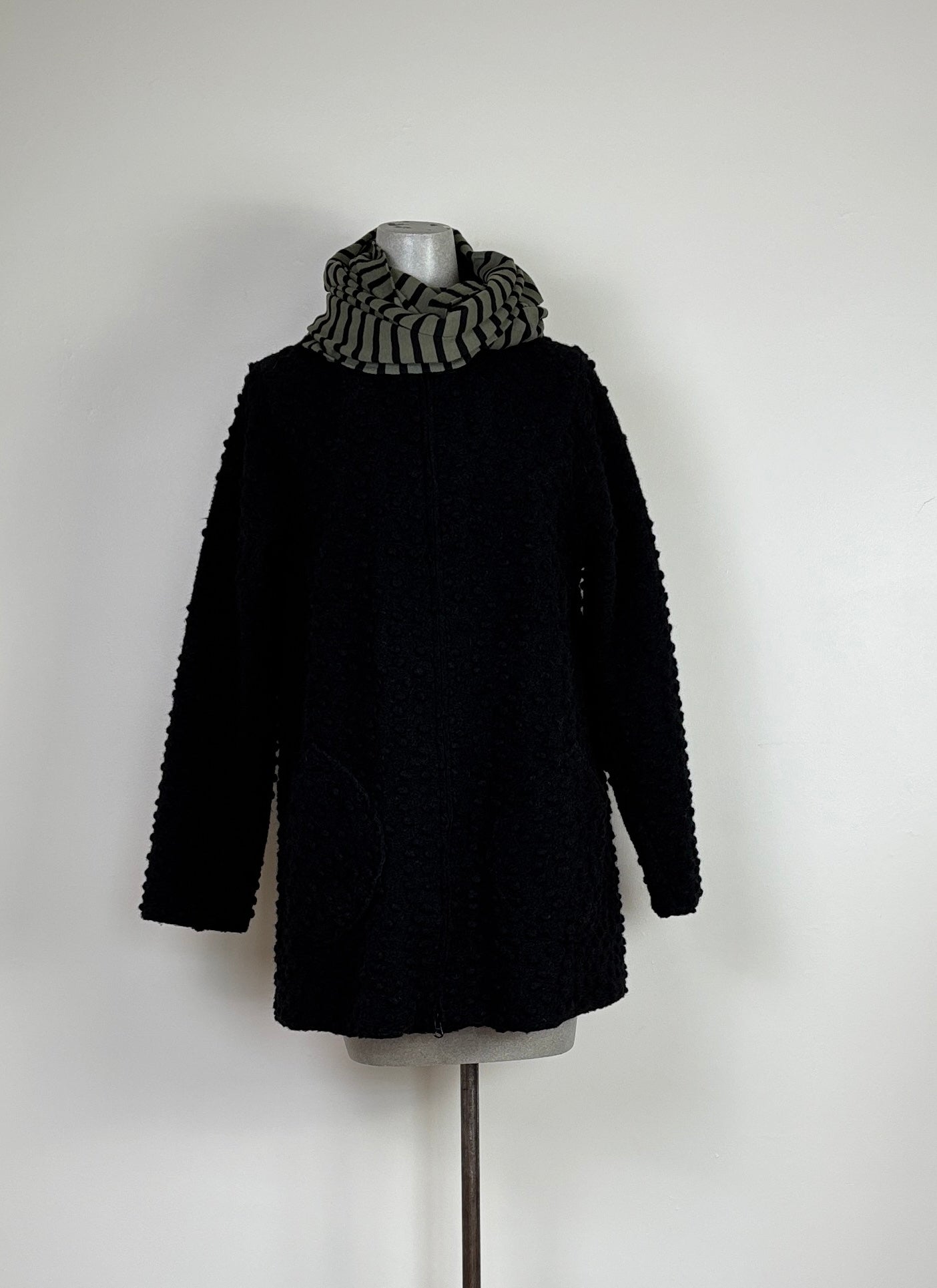 Cut Loose ~ Striped Fleece Cowl - Kelp