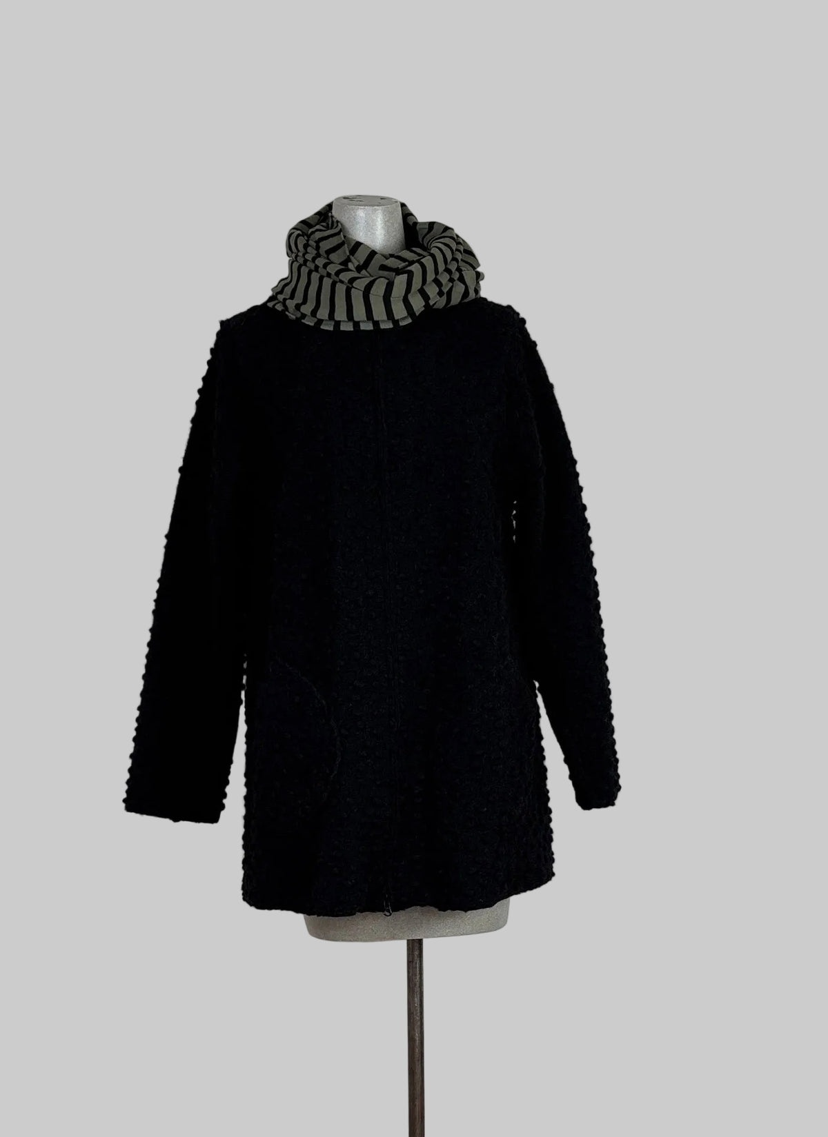 Cut Loose ~ Striped Fleece Cowl - Kelp