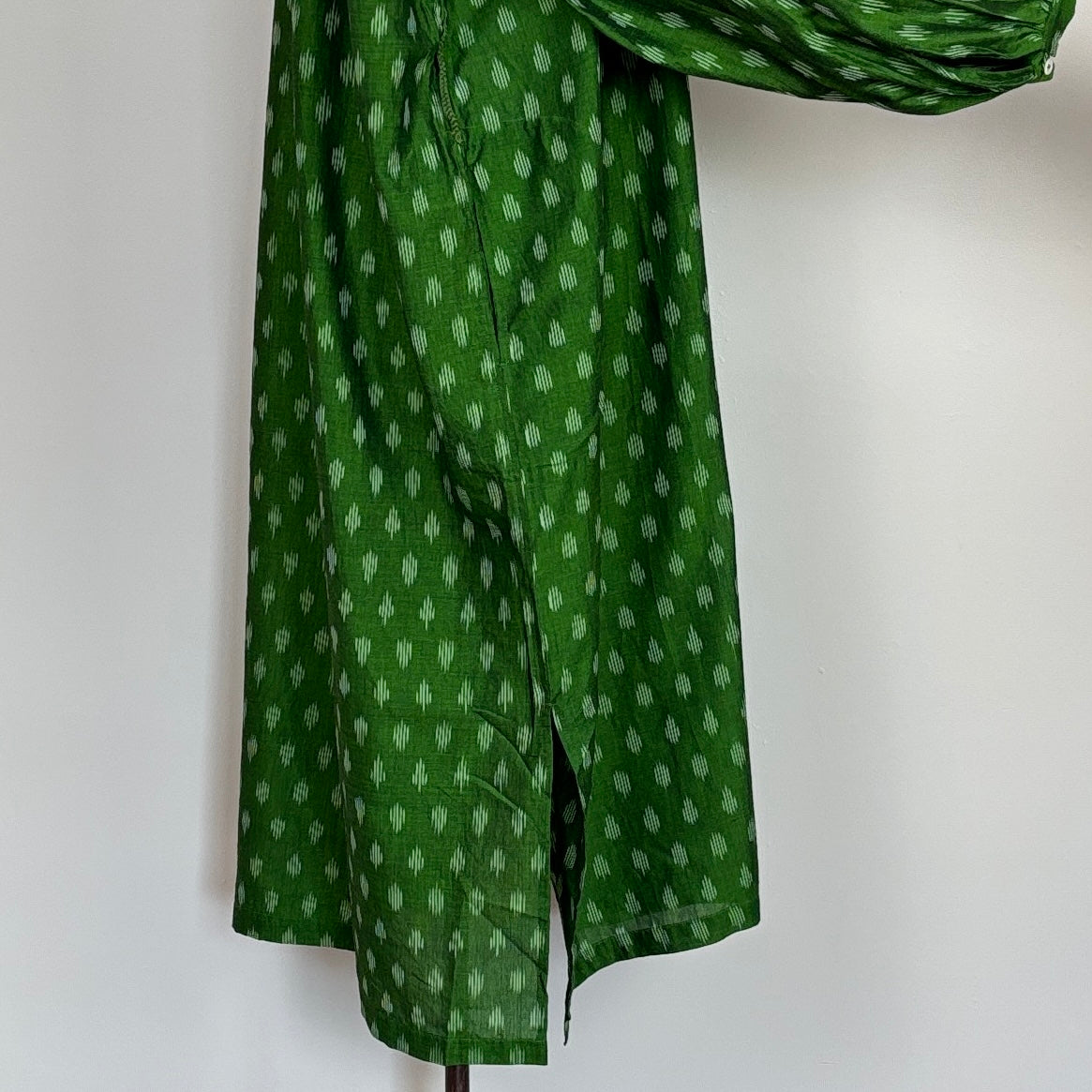 Uqnatu ~ Popover Dress - Persian Green Ikat