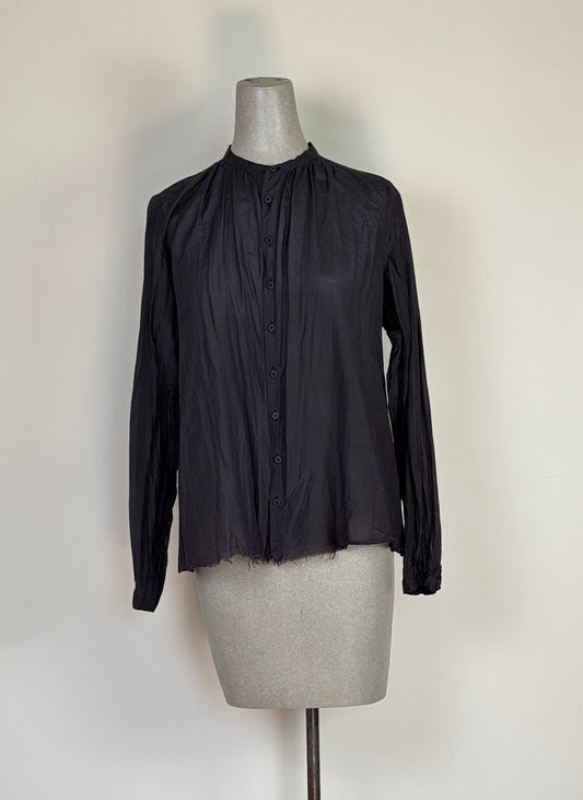 Pas de Calais  ~  Stand Collar Blouse - Navy