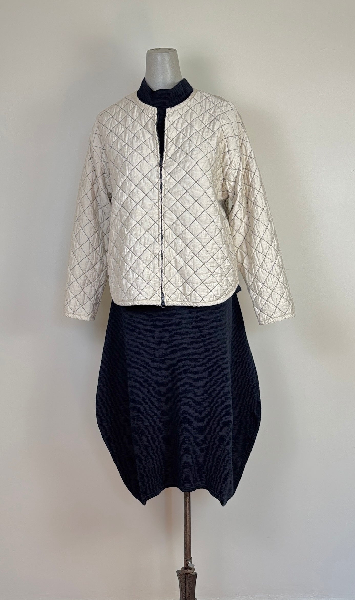 Cut Loose ~ Quilted Parachute Bomber Jacket - Moonbeam