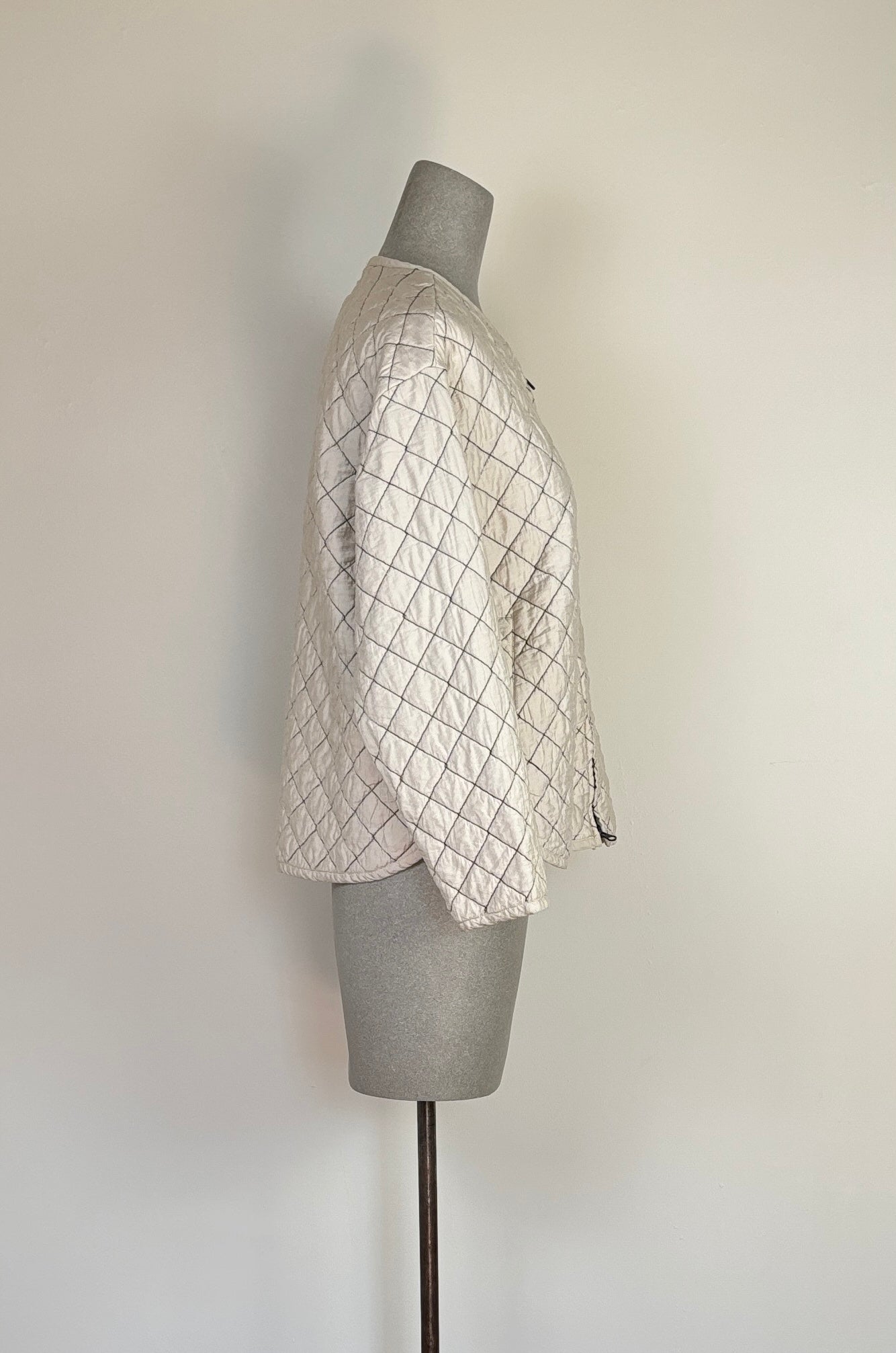 Cut Loose ~ Quilted Parachute Bomber Jacket - Moonbeam
