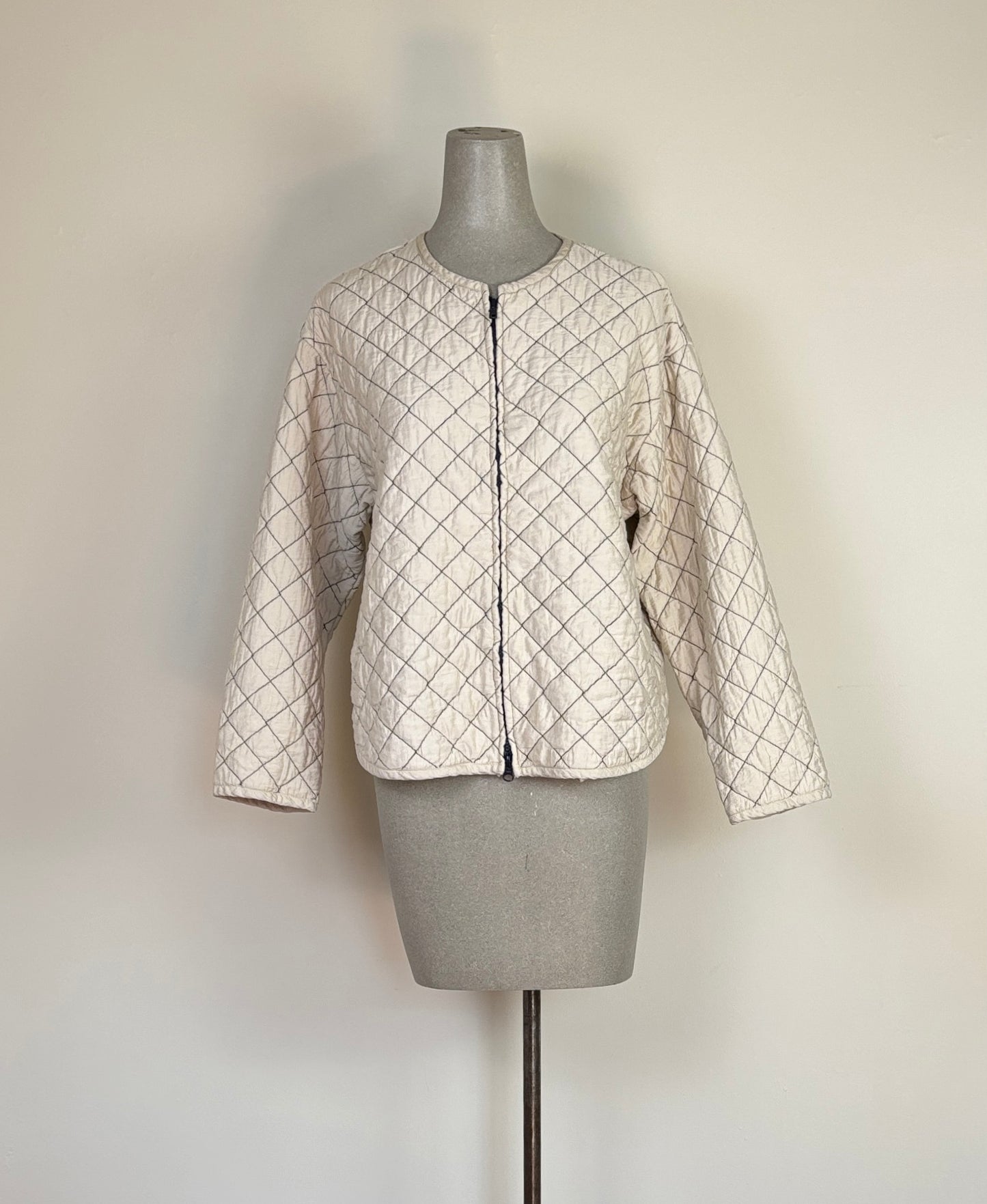Cut Loose ~ Quilted Parachute Bomber Jacket - Moonbeam