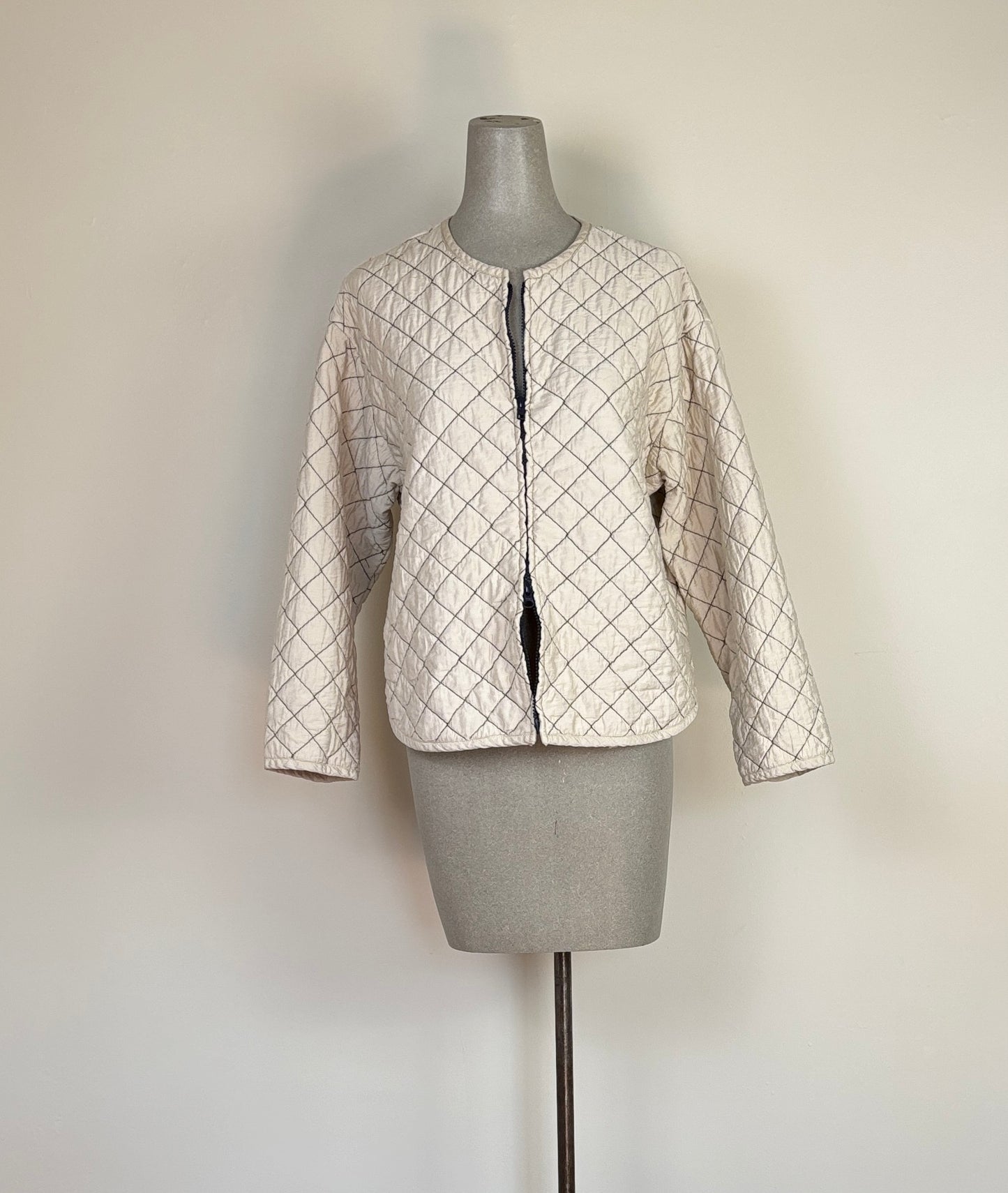 Cut Loose ~ Quilted Parachute Bomber Jacket - Moonbeam